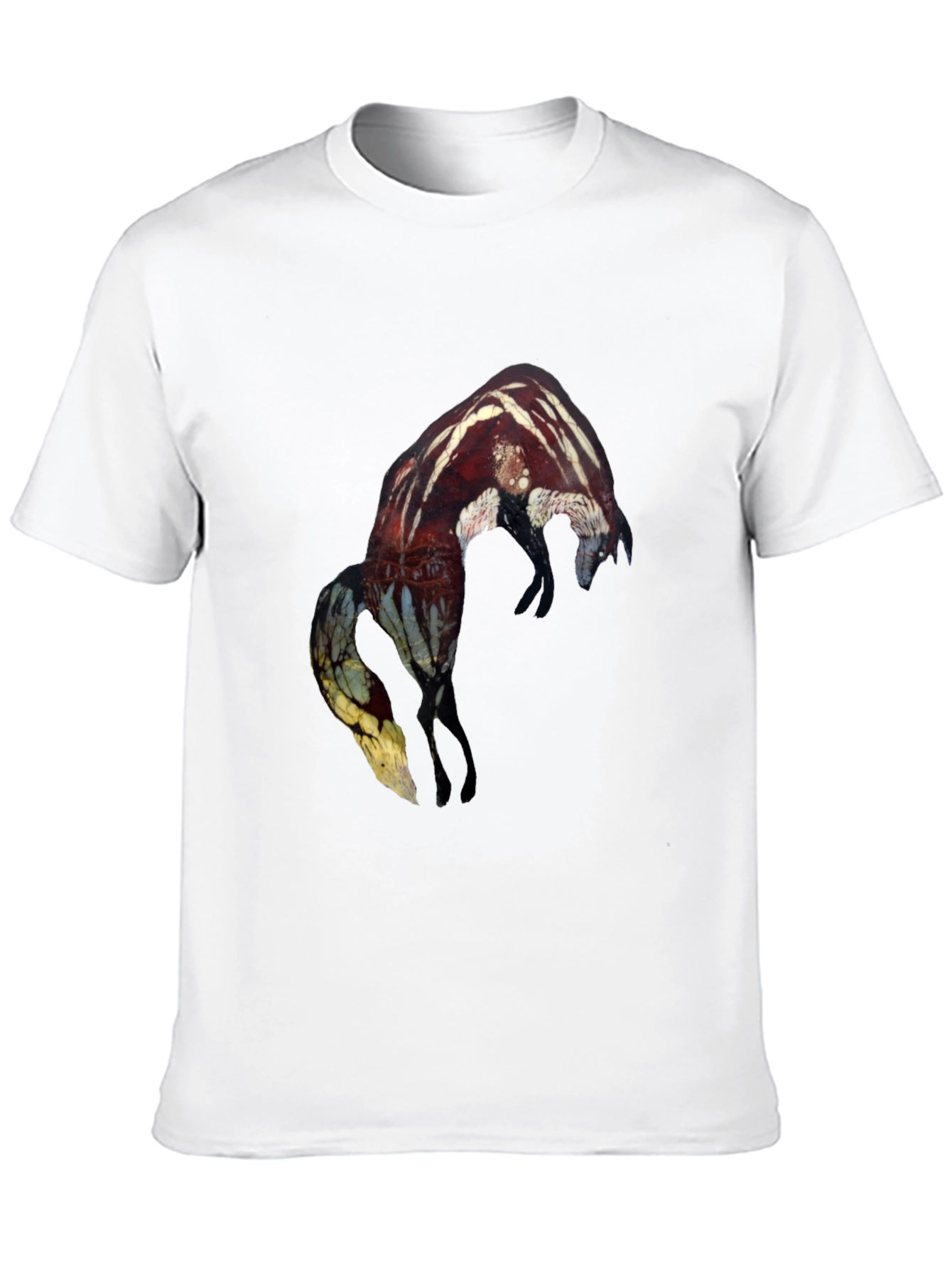 Abstract Fox Graphic Black T-Shirt
