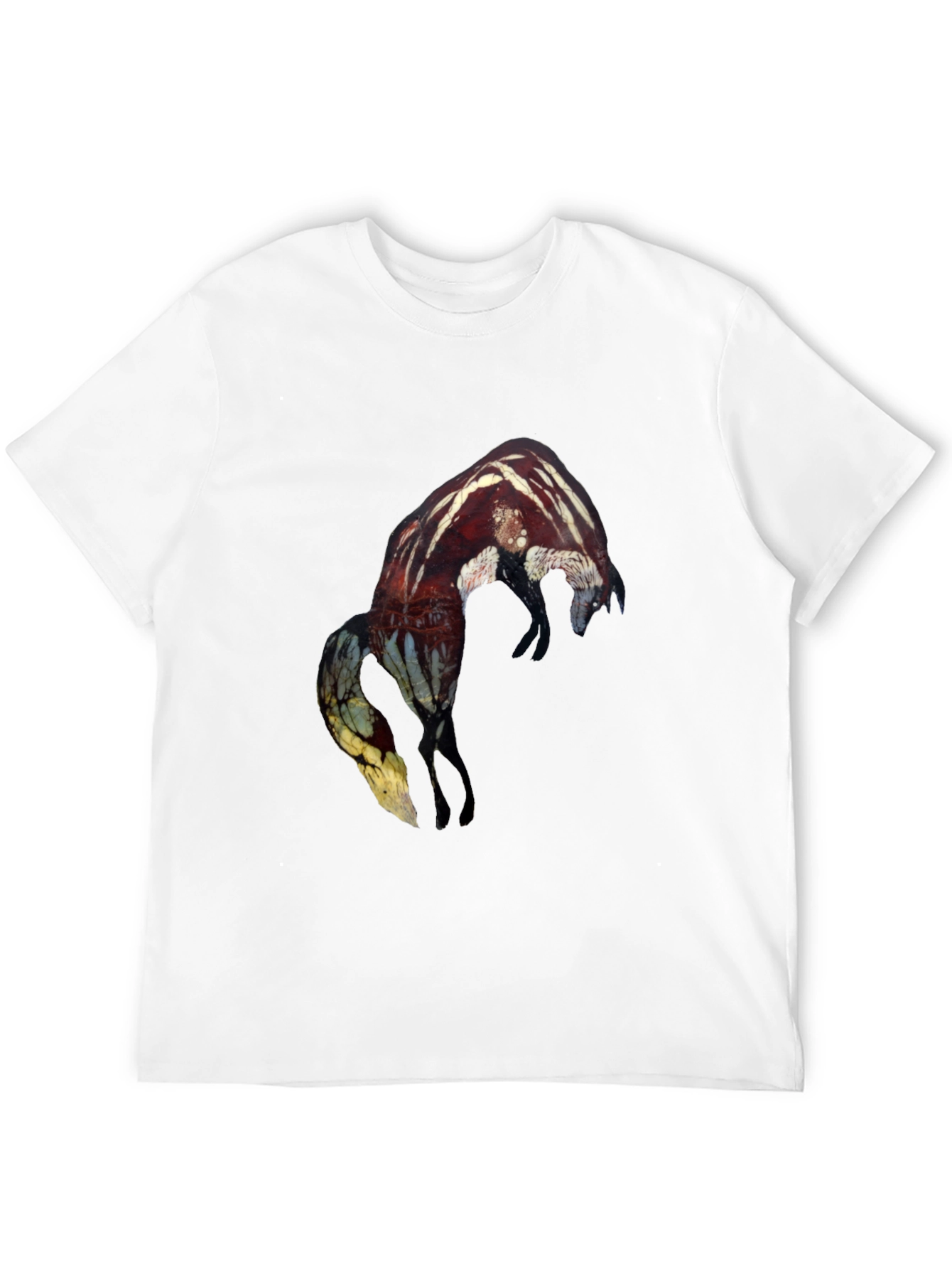 Abstract Fox Graphic Black T-Shirt