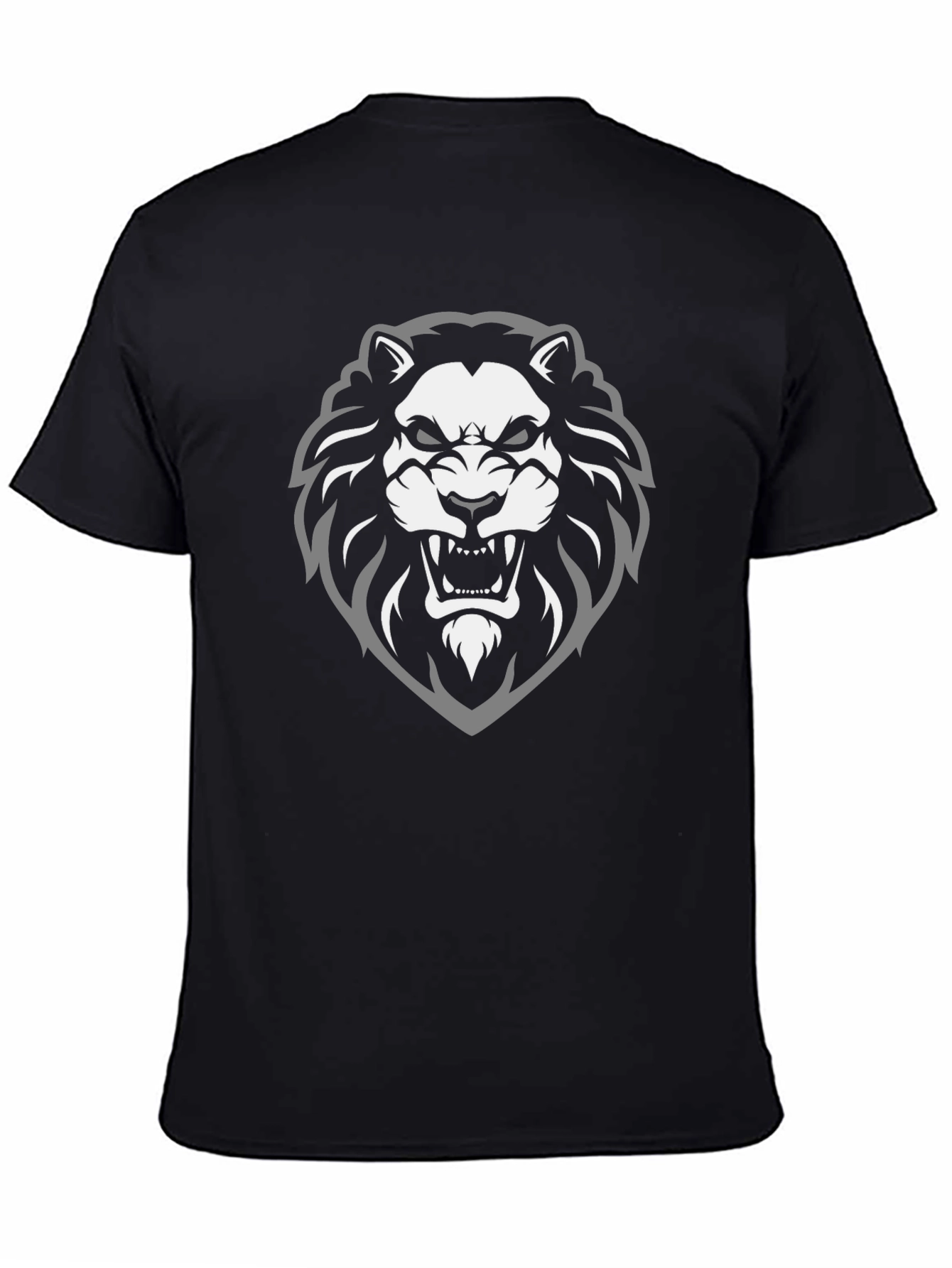 Lion Graphic Black T-Shirt - Fierce Style