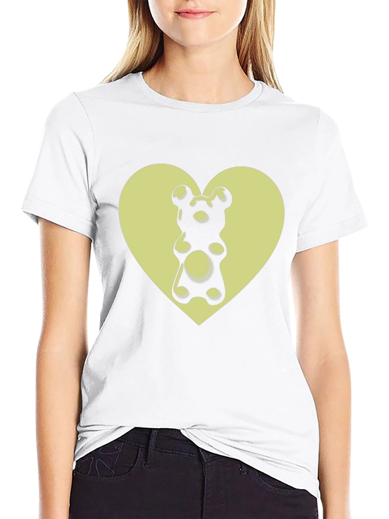 Gummy Bear Heart Graphic T-Shirt - Black