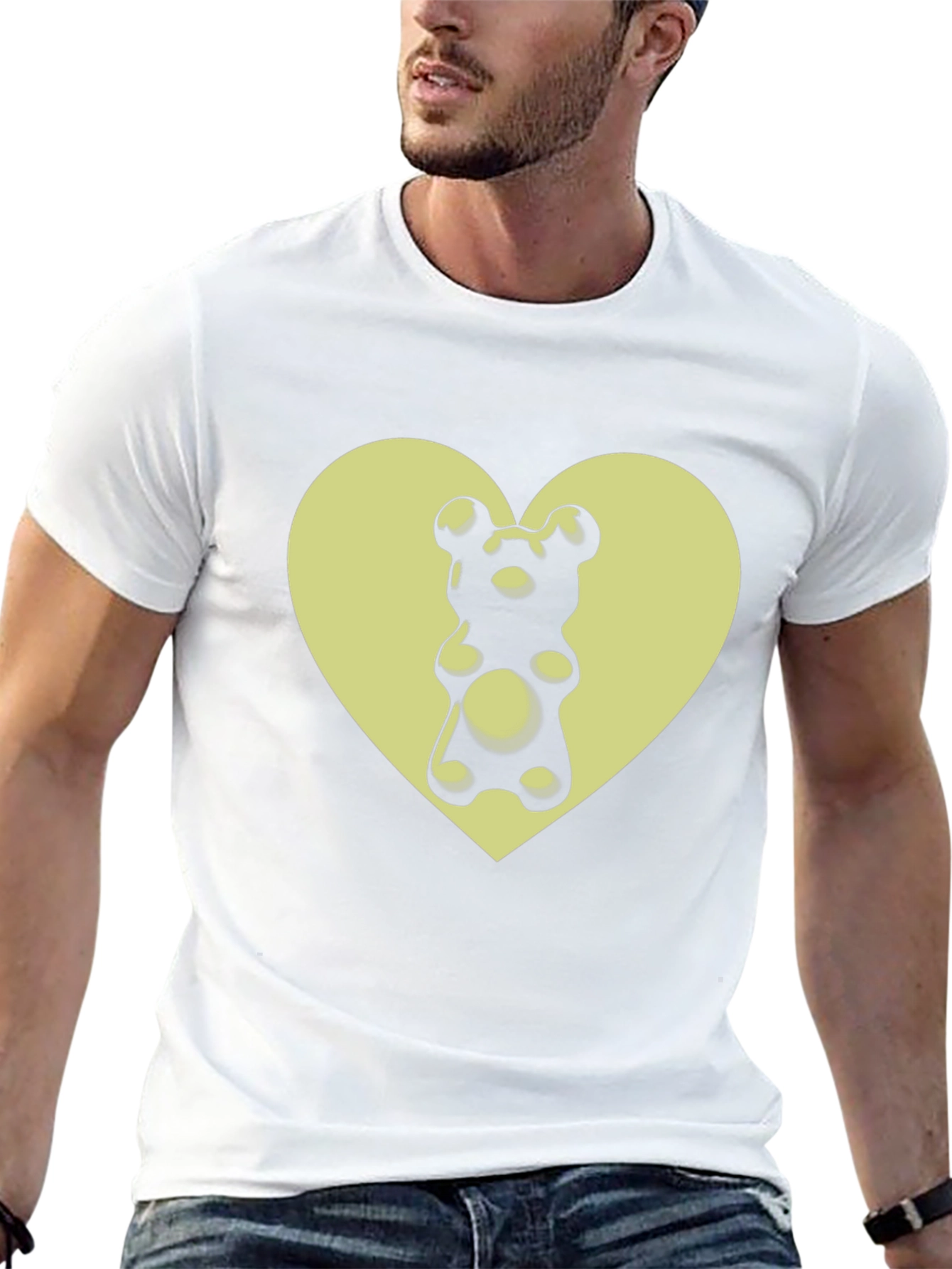 Gummy Bear Heart Graphic T-Shirt - Black