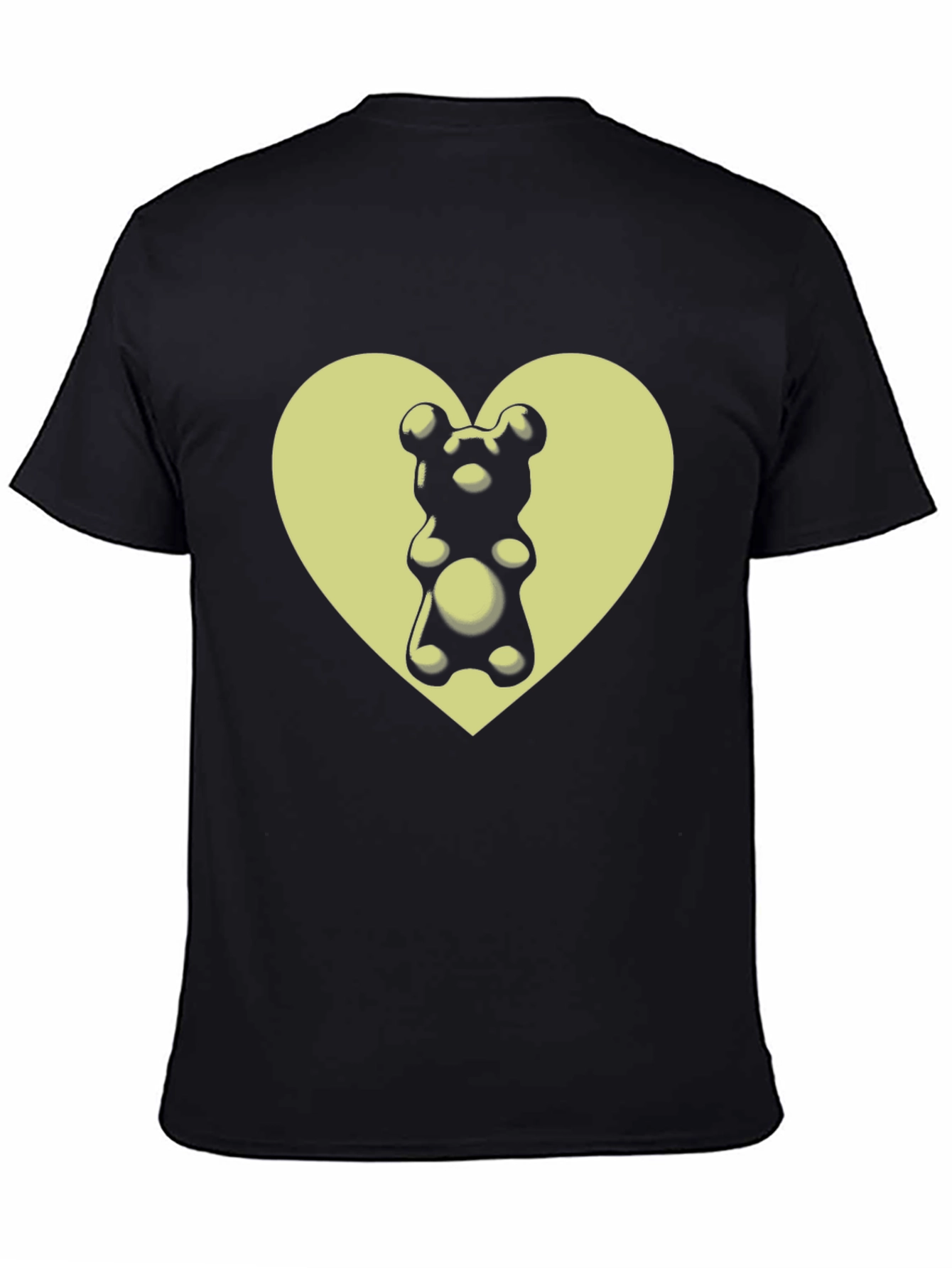 Gummy Bear Heart Graphic T-Shirt - Black