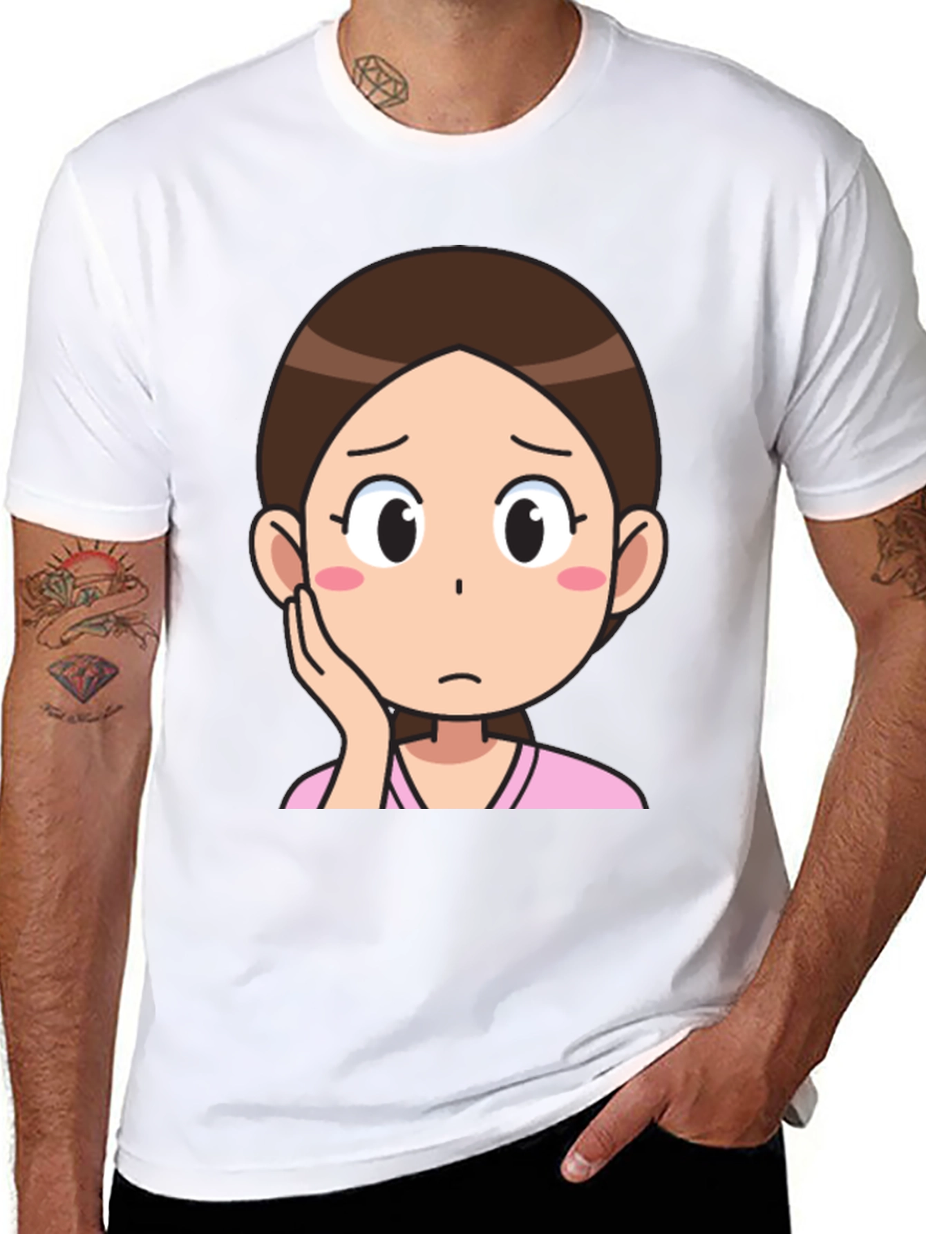 Cartoon Girl Graphic T-Shirt