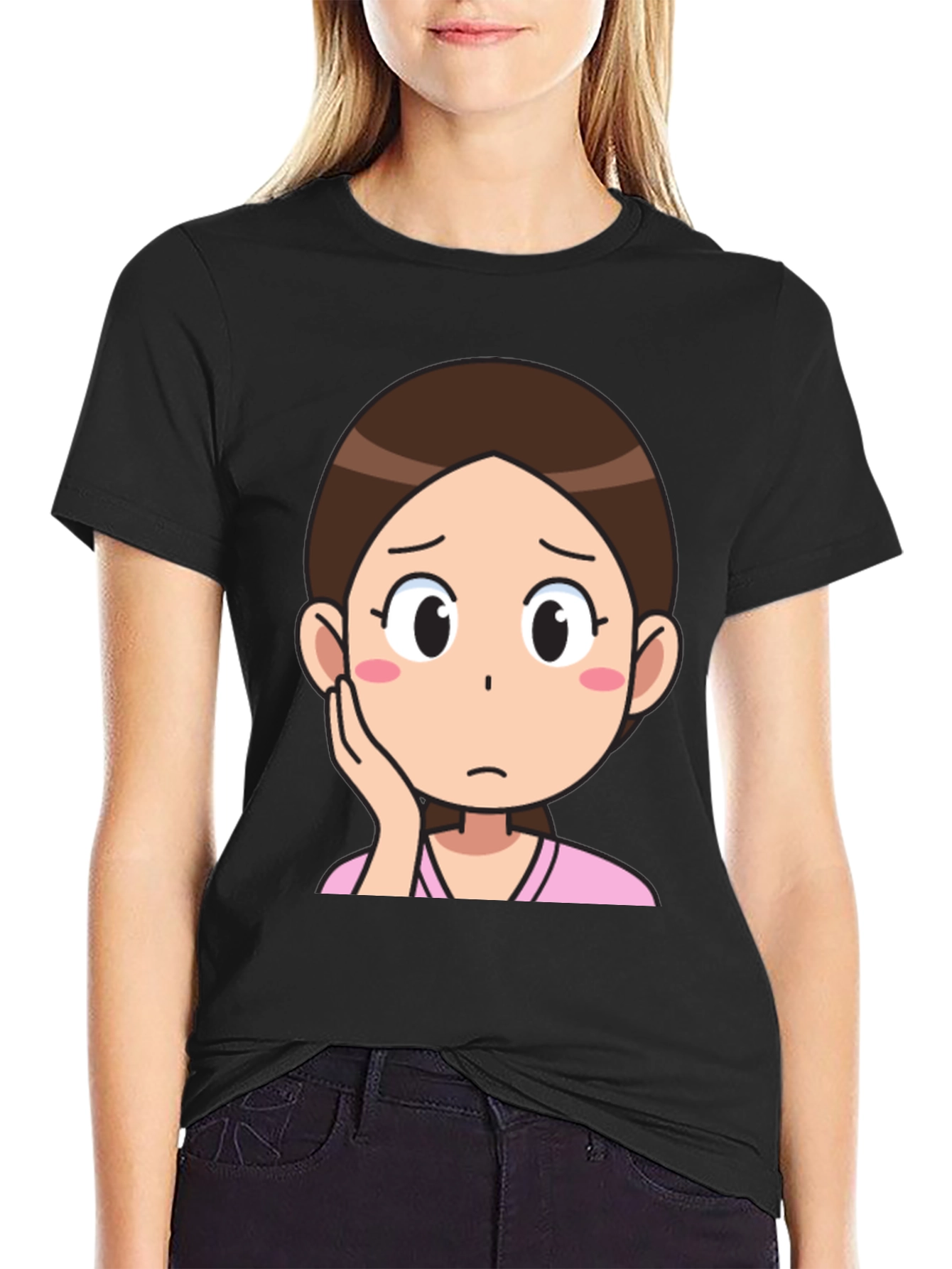 Cartoon Girl Graphic T-Shirt