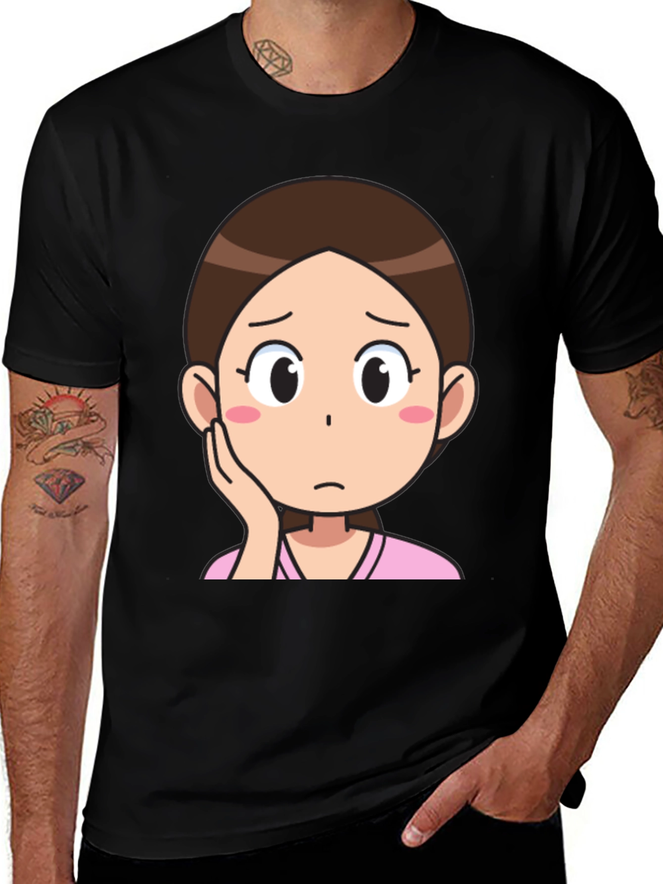 Cartoon Girl Graphic T-Shirt