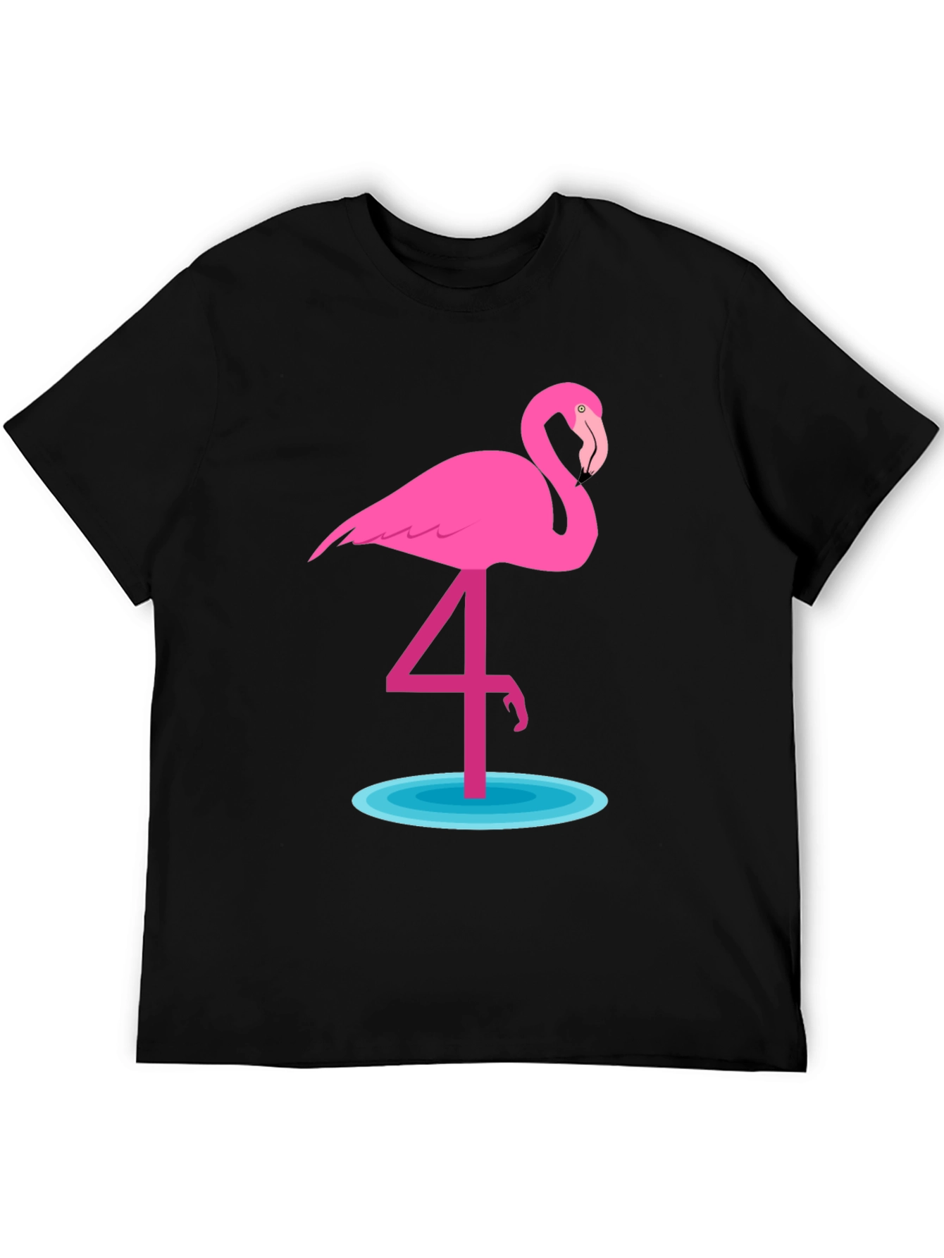 Flamingo Graphic T-Shirt - Casual Crew Neck Tee
