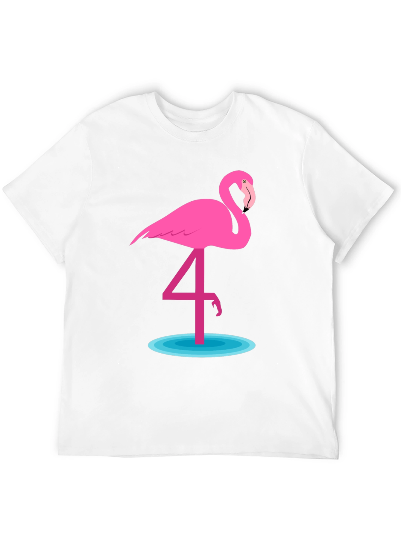 Flamingo Graphic T-Shirt - Casual Crew Neck Tee