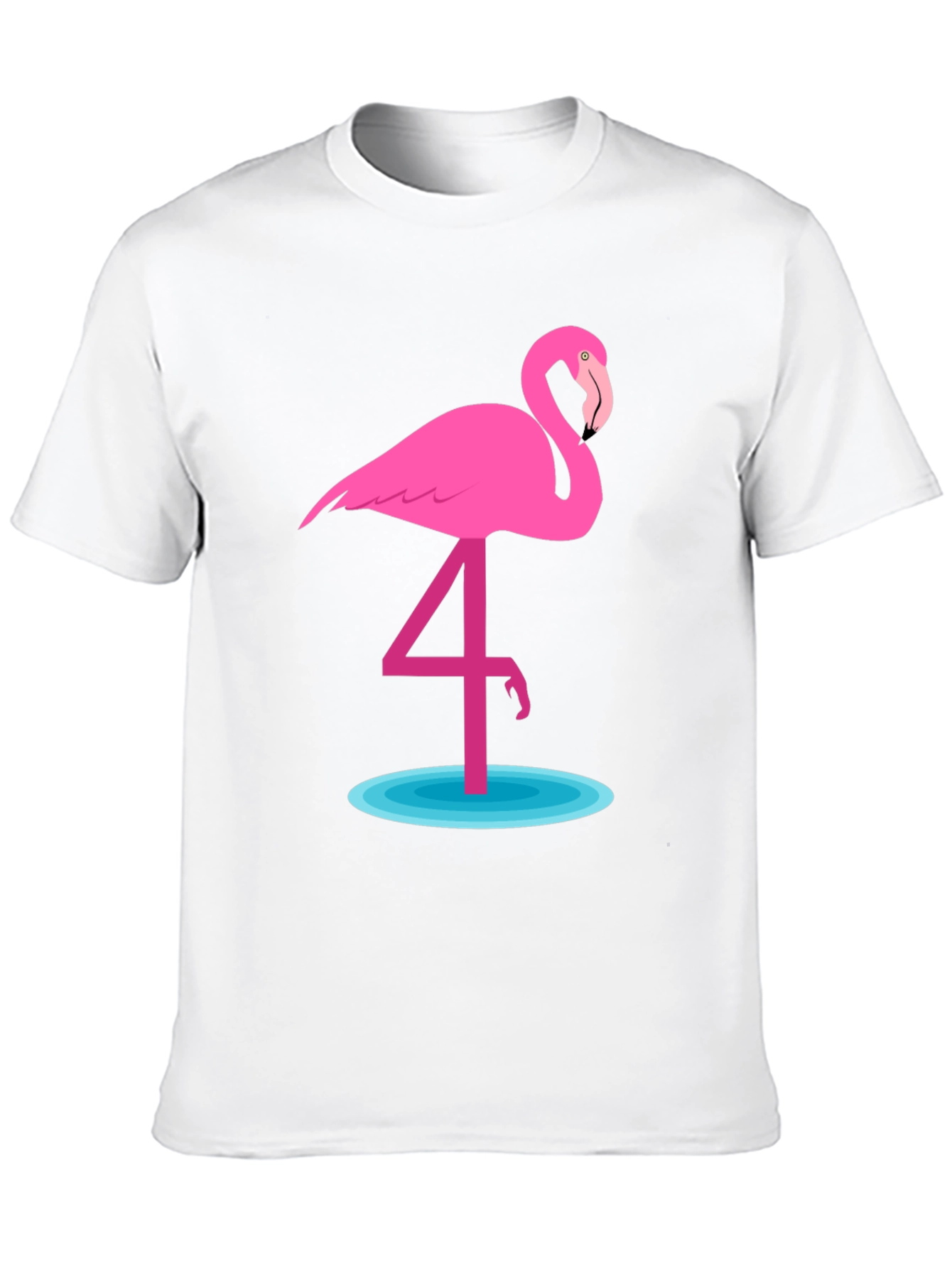 Flamingo Graphic T-Shirt - Casual Crew Neck Tee