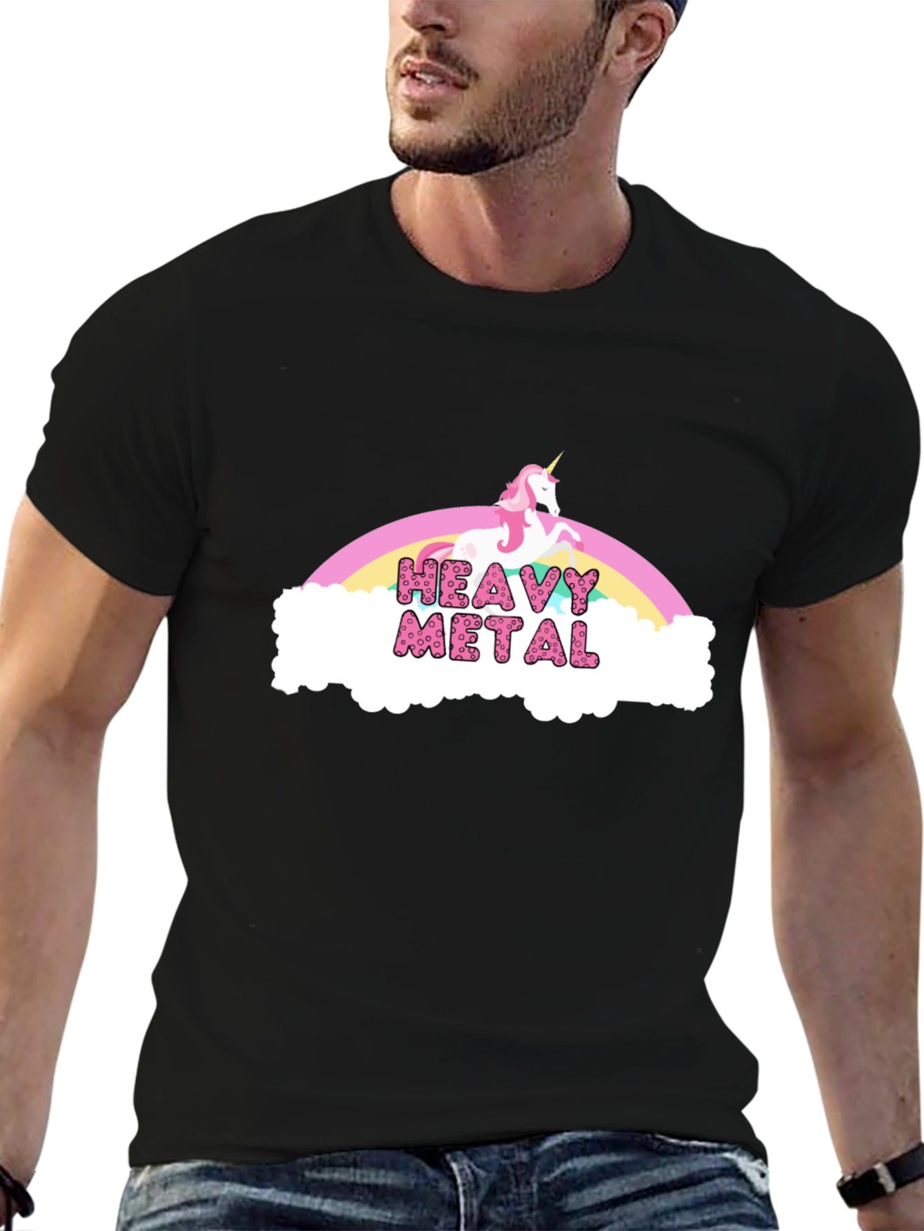 Heavy Metal Unicorn Rainbow T-Shirt