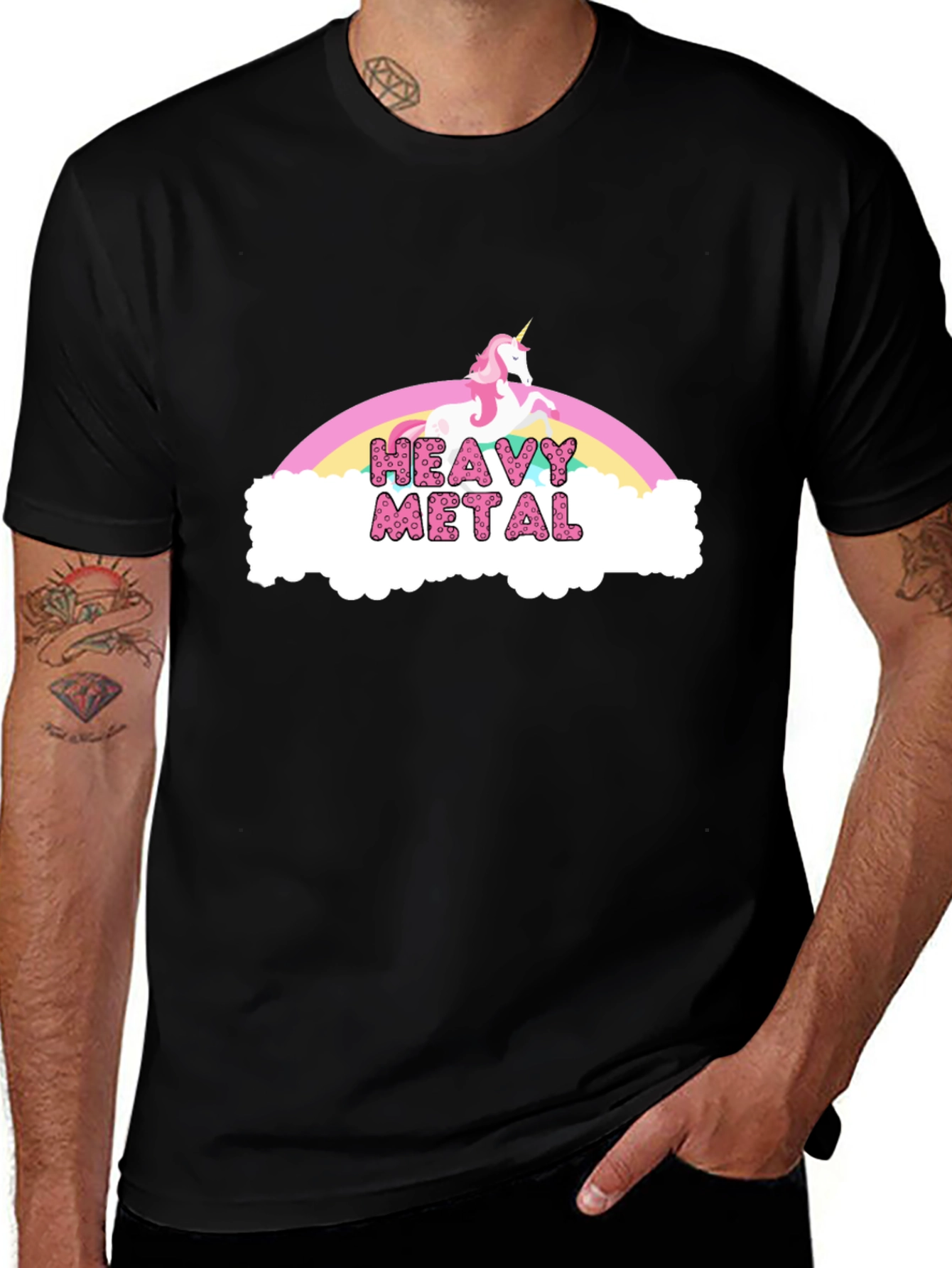 Heavy Metal Unicorn Rainbow T-Shirt