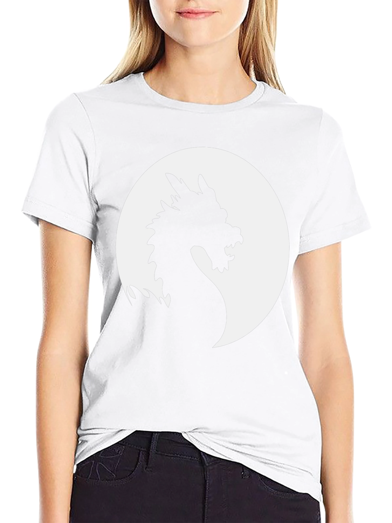 Dragon Silhouette Graphic Tee - Black Cotton Shirt