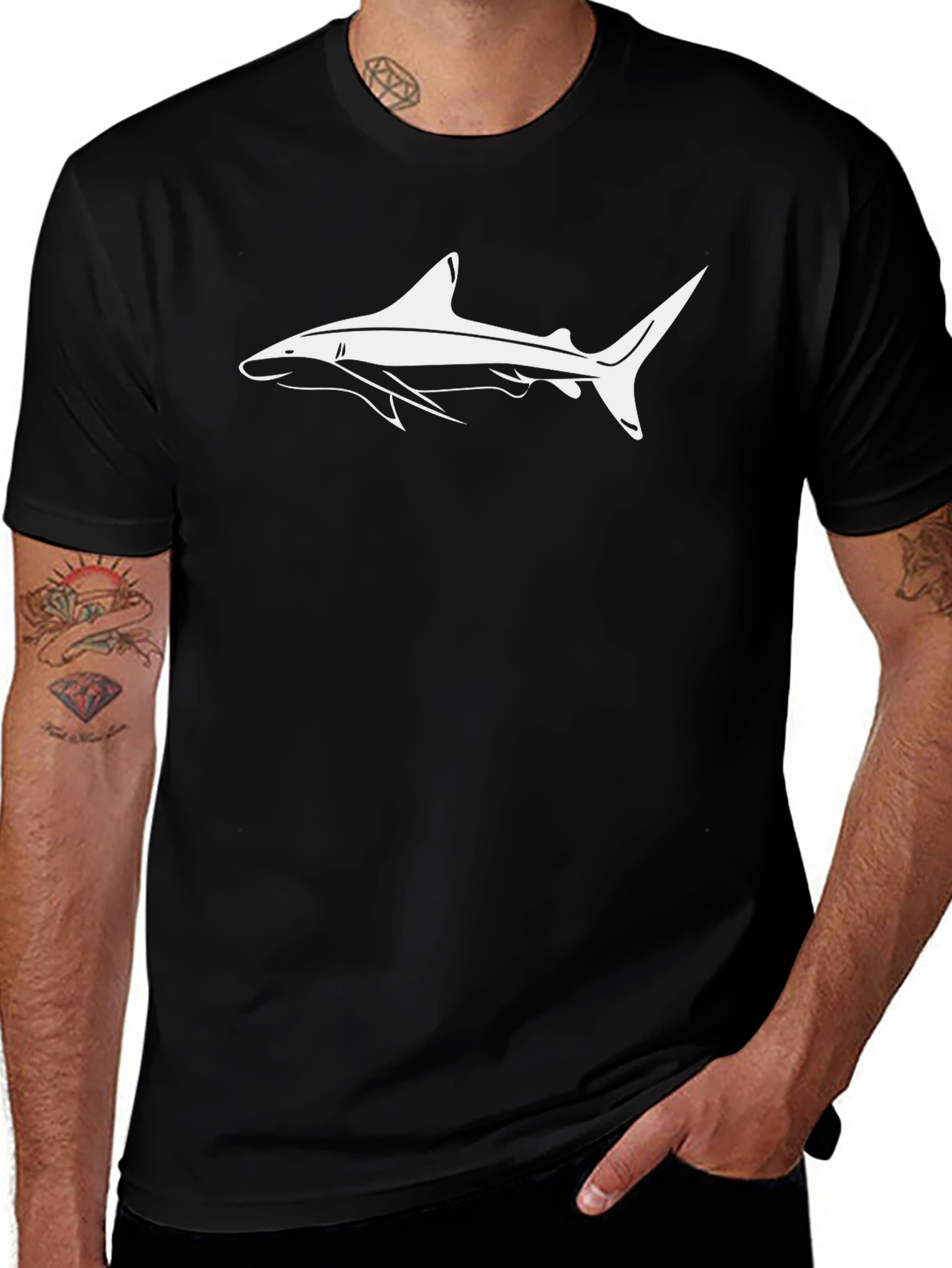 Shark Graphic Black T-Shirt