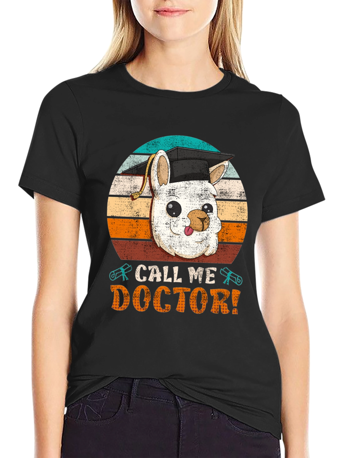 Call Me Doctor T-Shirt - Llama Graduation Tee