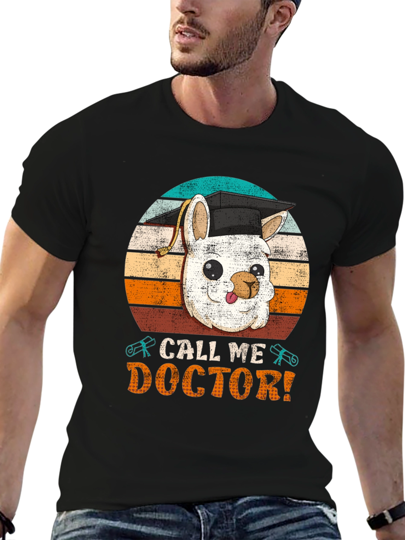 Call Me Doctor T-Shirt - Llama Graduation Tee
