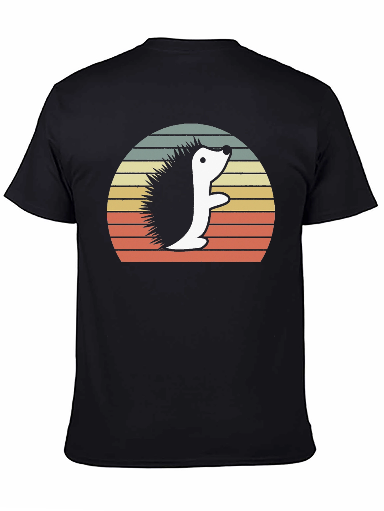 Retro Hedgehog Graphic Tee - Unisex Black T-Shirt
