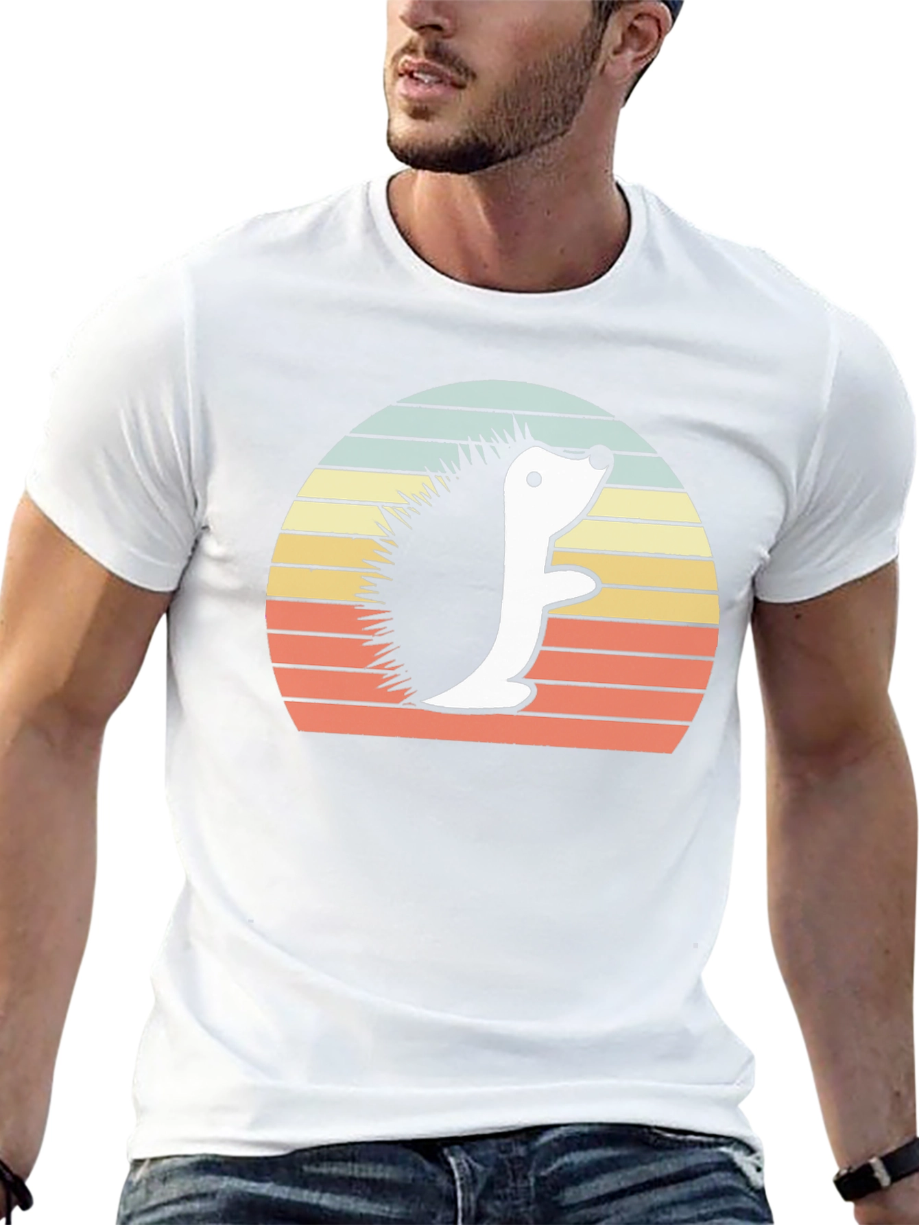 Retro Hedgehog Graphic Tee - Unisex Black T-Shirt