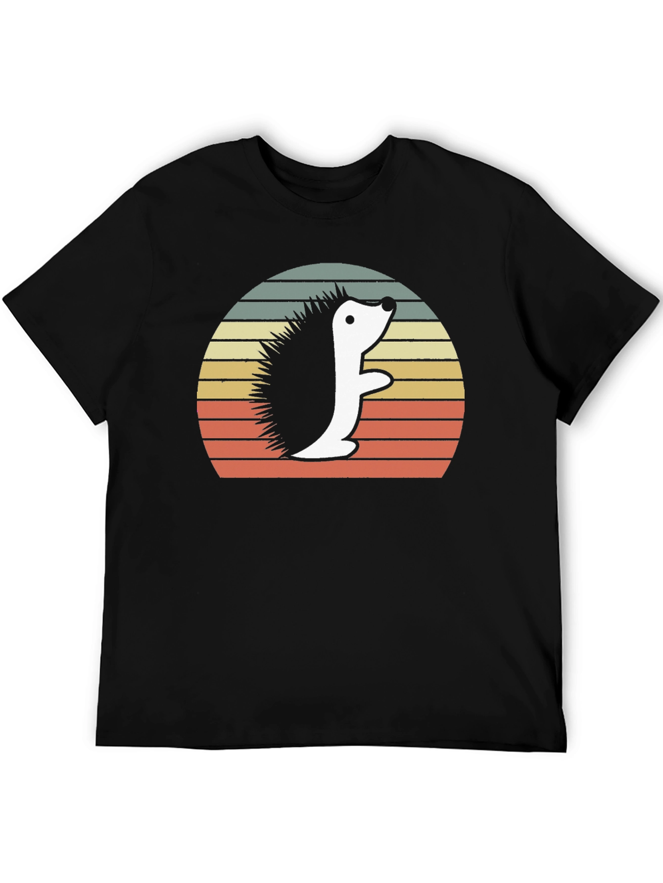 Retro Hedgehog Graphic Tee - Unisex Black T-Shirt