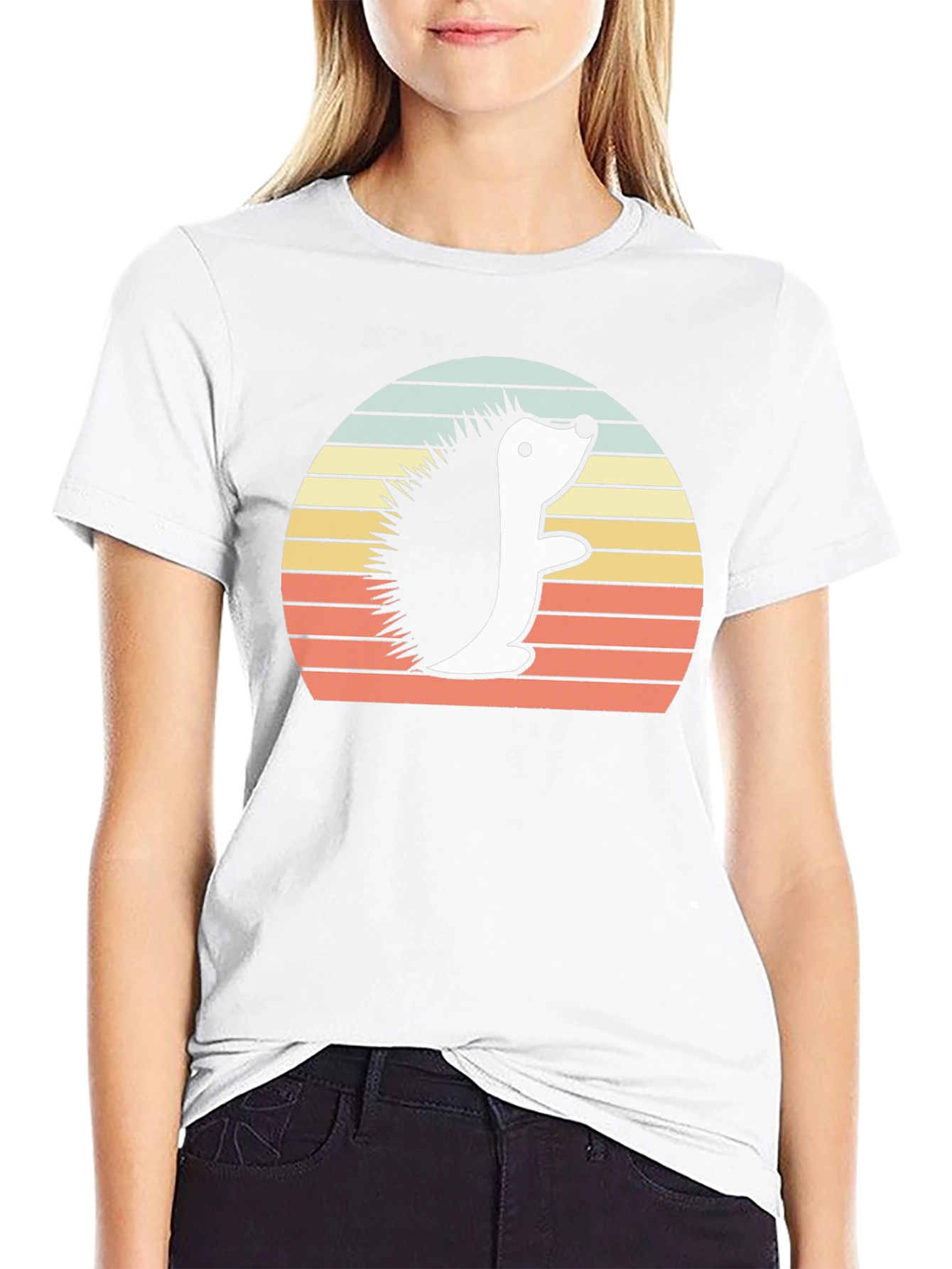 Retro Hedgehog Graphic Tee - Unisex Black T-Shirt