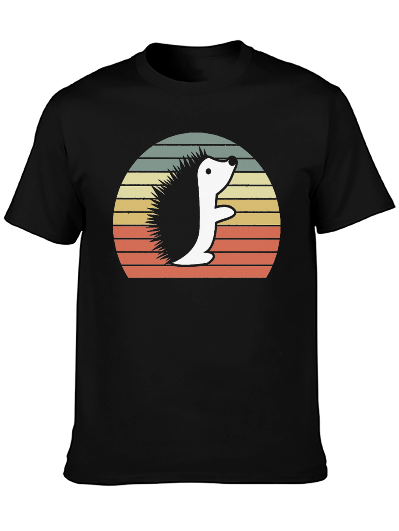 Retro Hedgehog Graphic Tee - Unisex Black T-Shirt