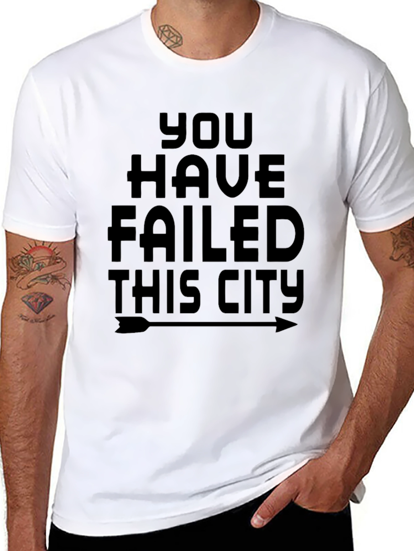 You Have Failed This City Black Graphic T-Shirt