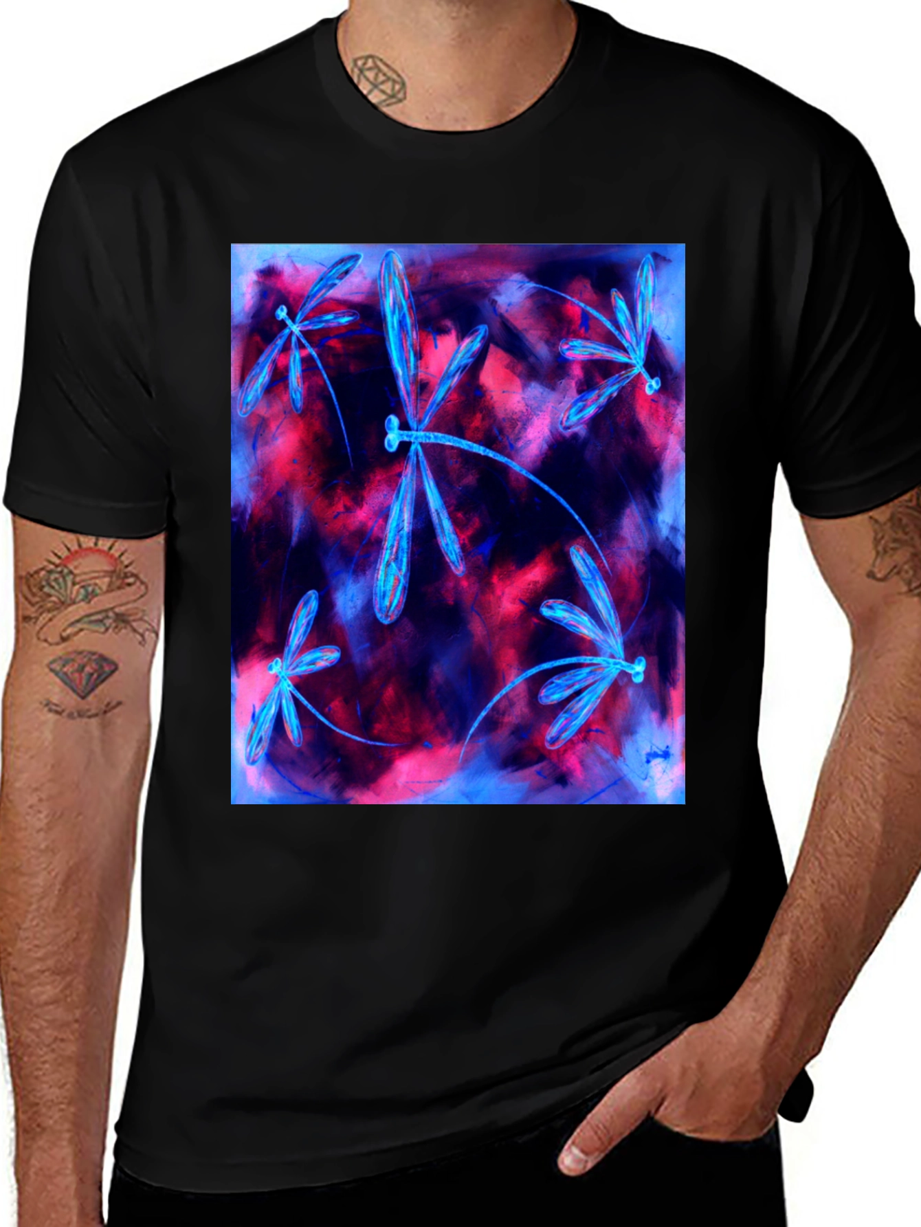 Dragonfly Graphic Tee - Abstract Art Shirt