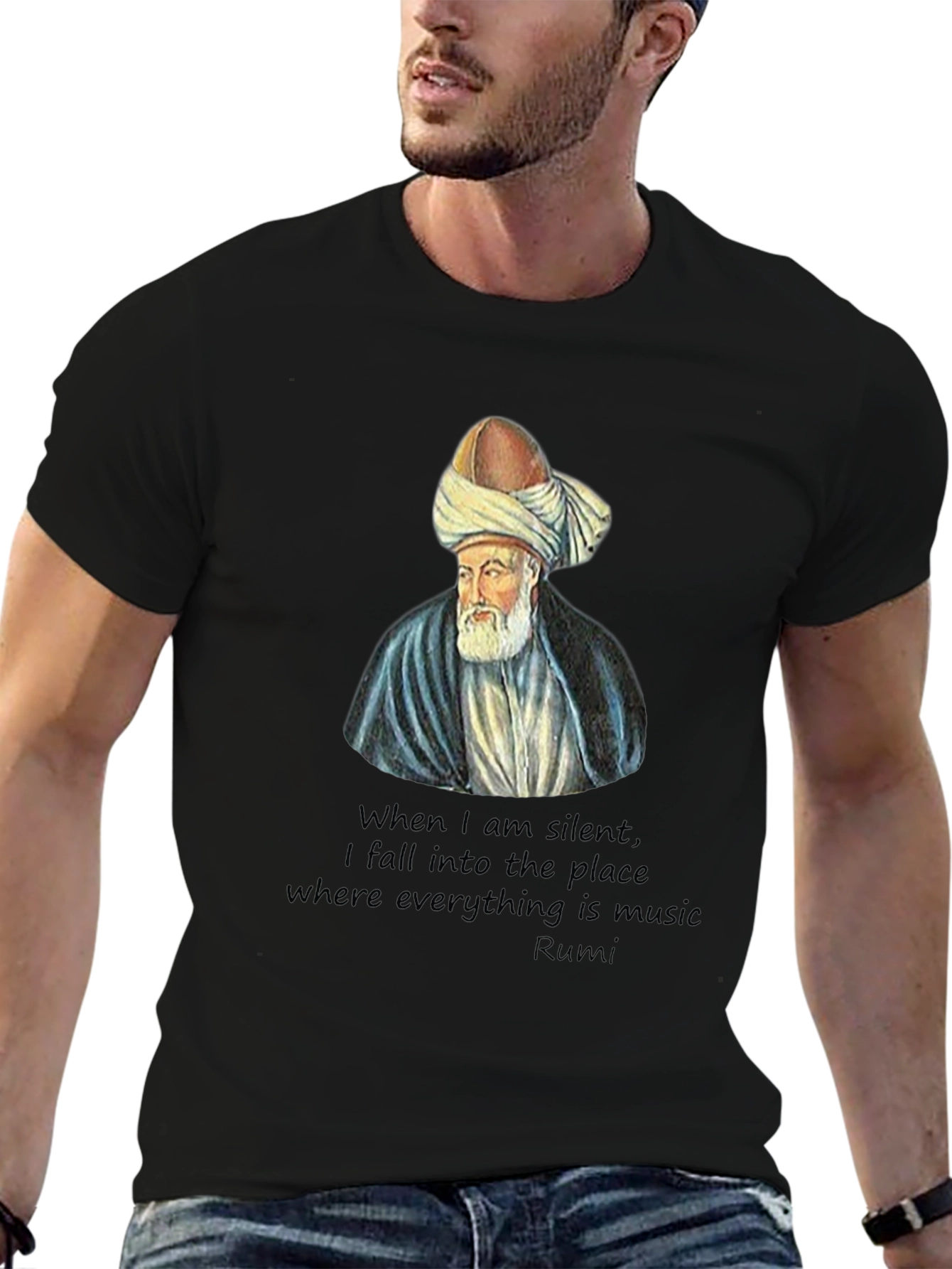 Rumi Quote Graphic T-Shirt - Black