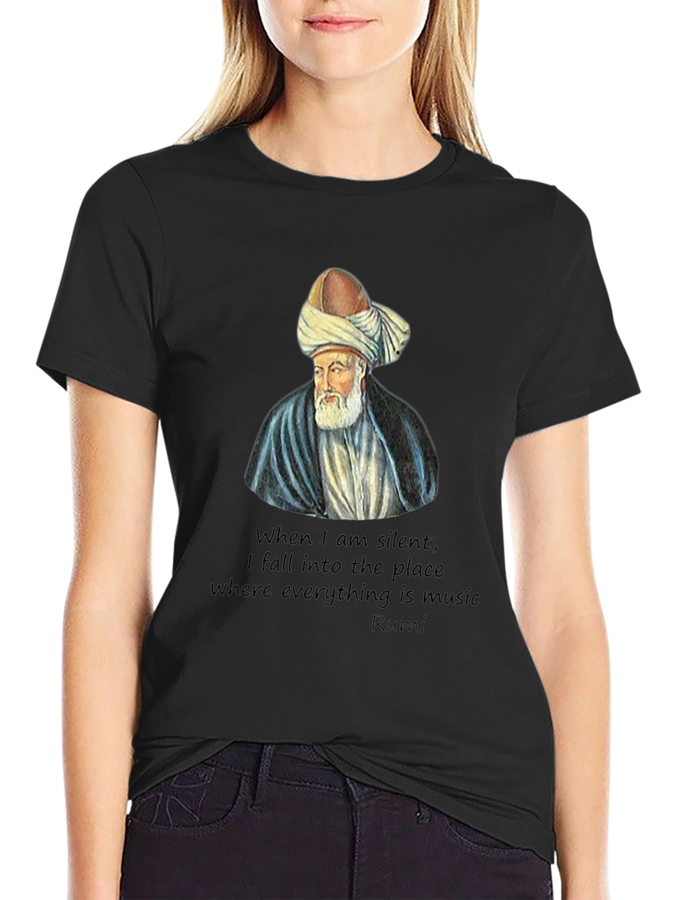 Rumi Quote Graphic T-Shirt - Black