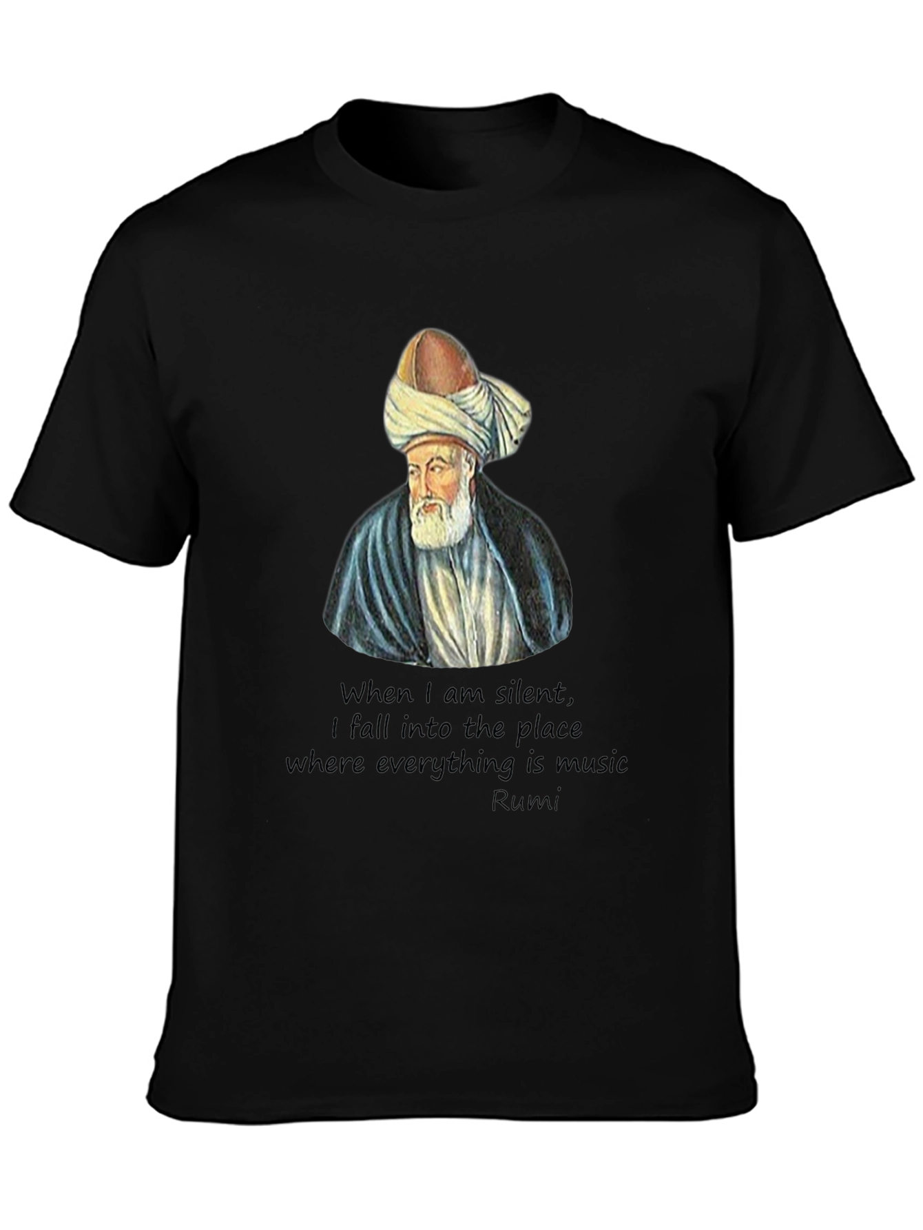 Rumi Quote Graphic T-Shirt - Black