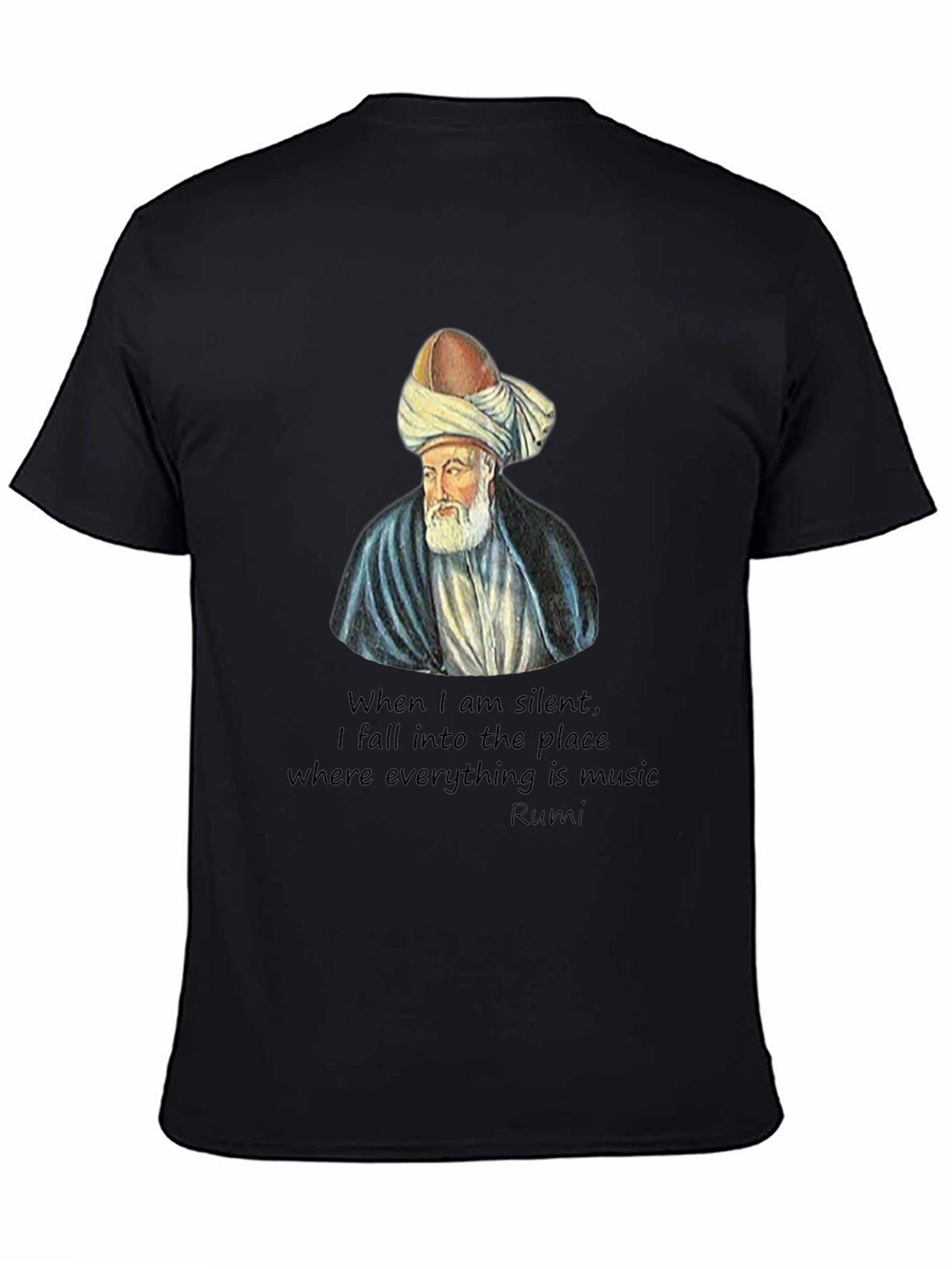 Rumi Quote Graphic T-Shirt - Black
