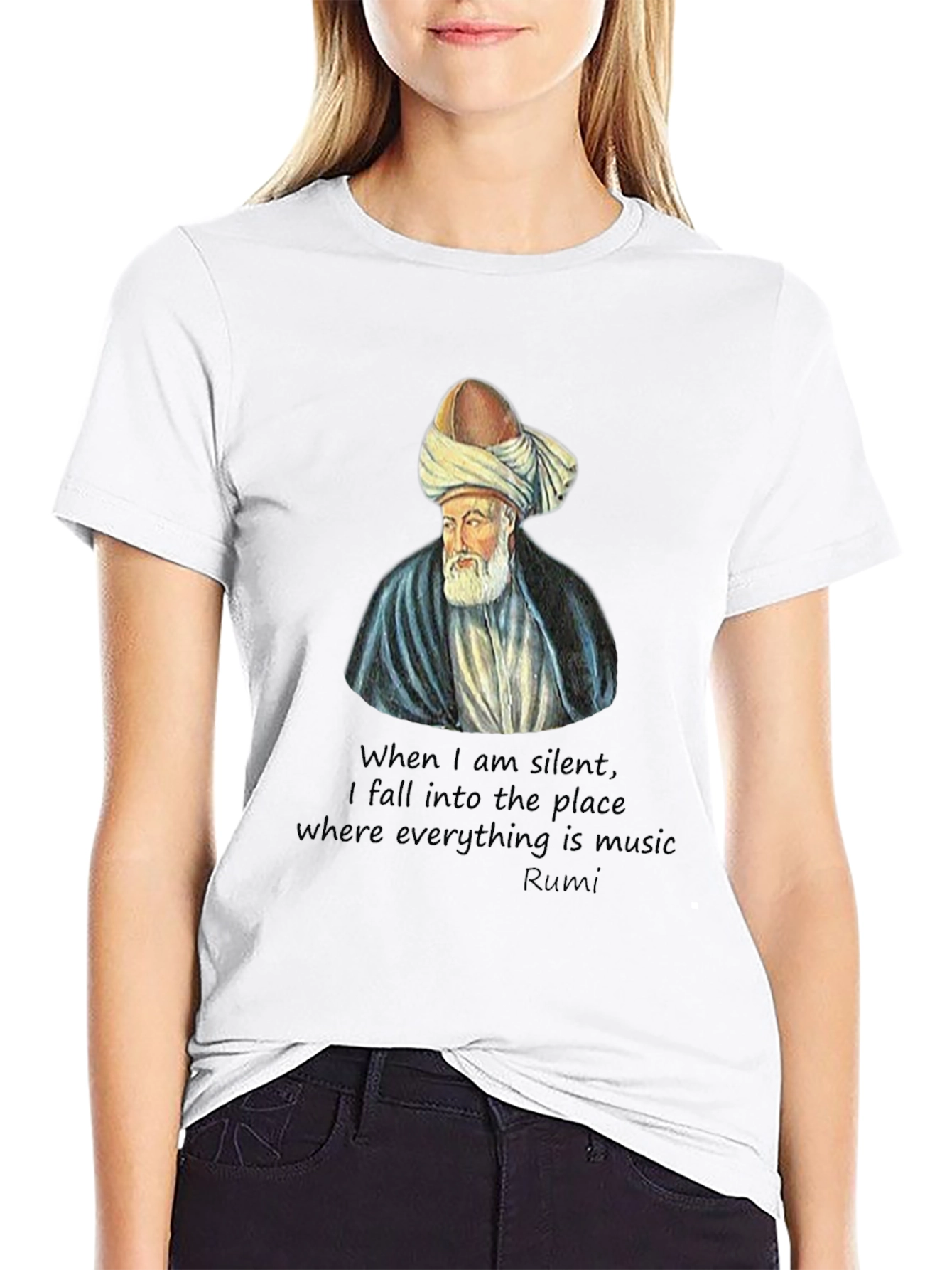 Rumi Quote Graphic T-Shirt - Black