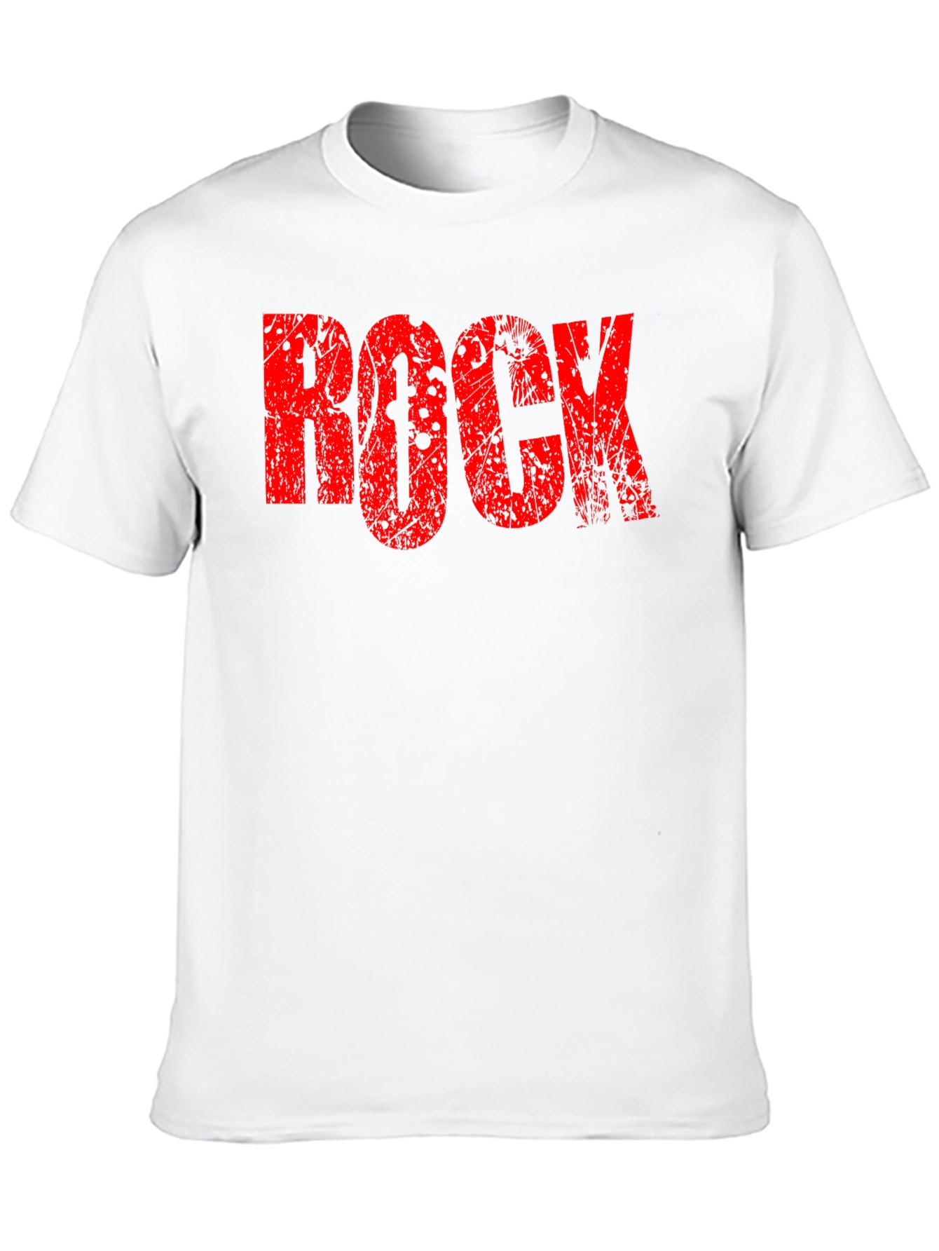 Grunge Rock Graphic Print Tee - Classic Black