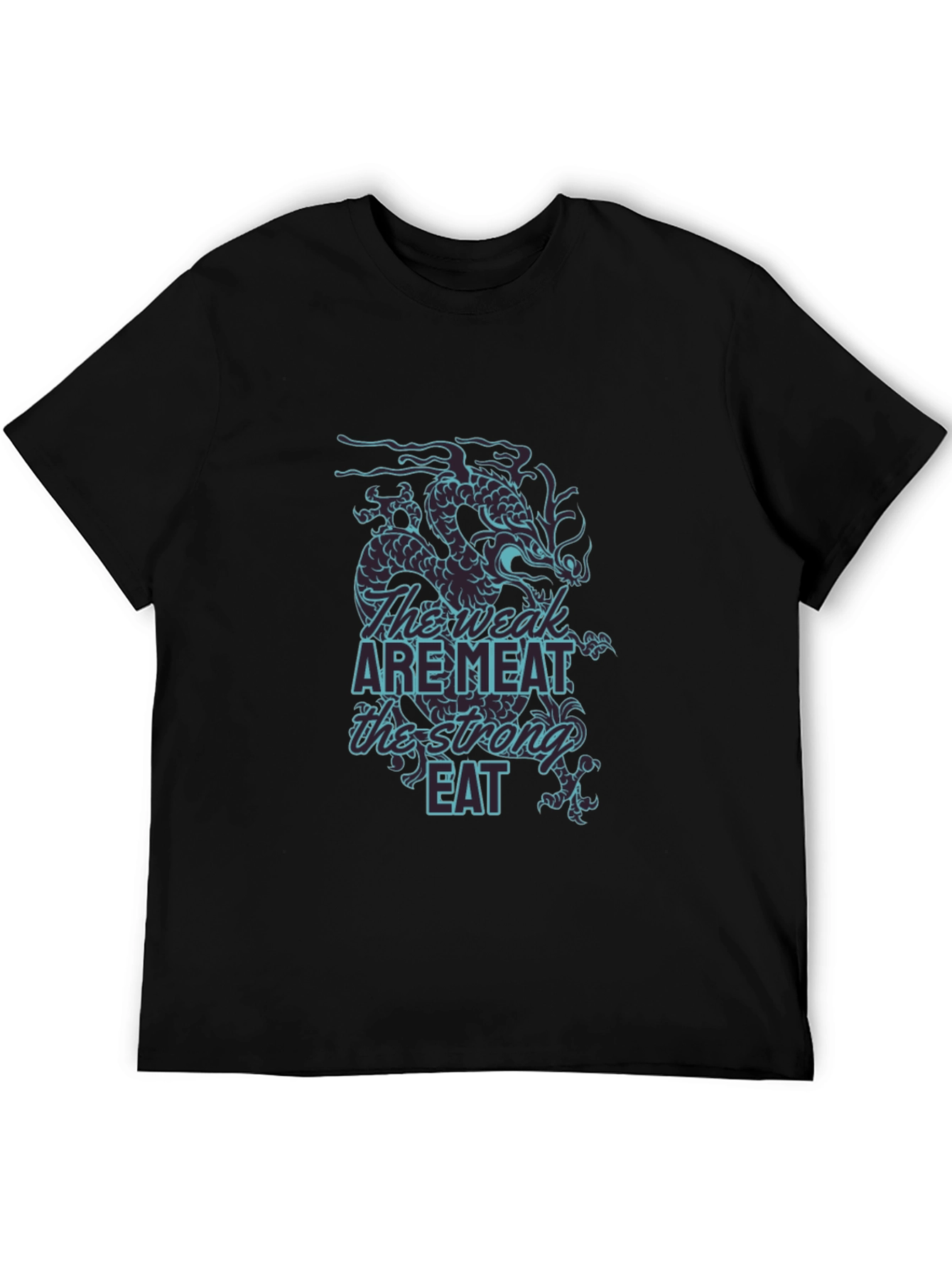 Dragon Weak are Meat Graphic Black T-Shirt