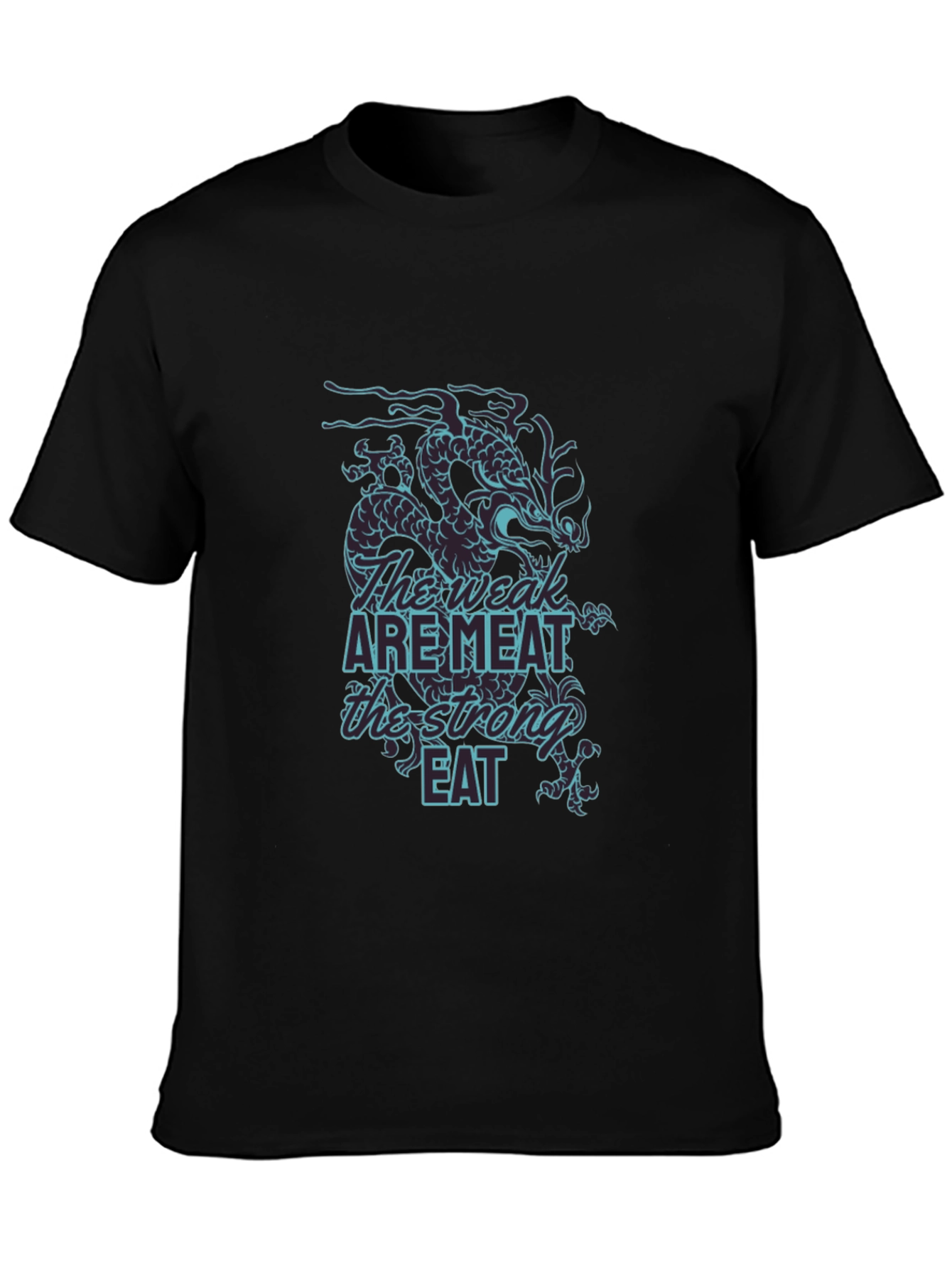 Dragon Weak are Meat Graphic Black T-Shirt