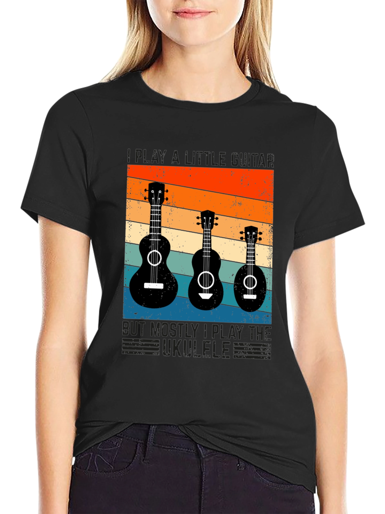 Retro Ukulele Guitar T-Shirt - Music Lover Tee