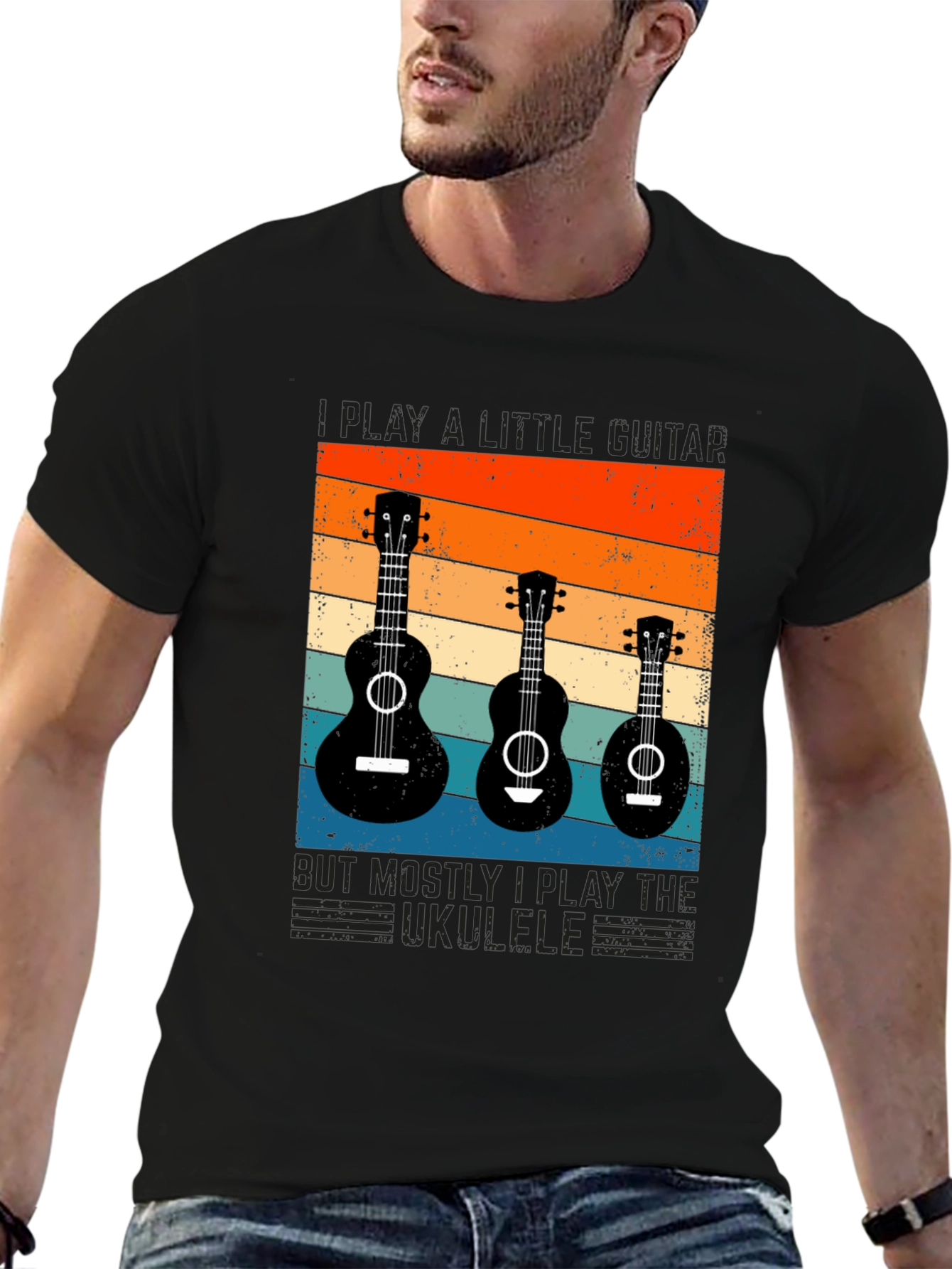 Retro Ukulele Guitar T-Shirt - Music Lover Tee