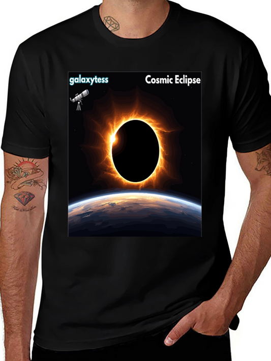 Cosmic Eclipse Graphic Tee - Black Short Sleeve