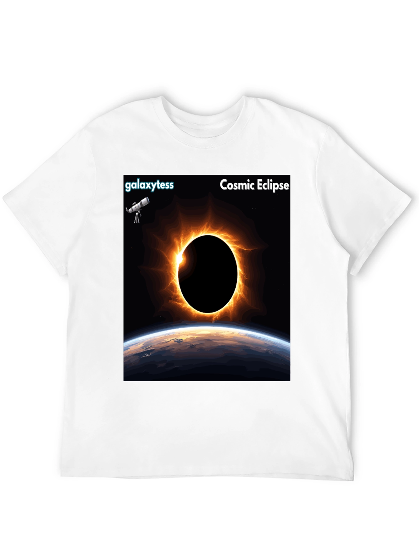 Cosmic Eclipse Graphic Tee - Black Short Sleeve