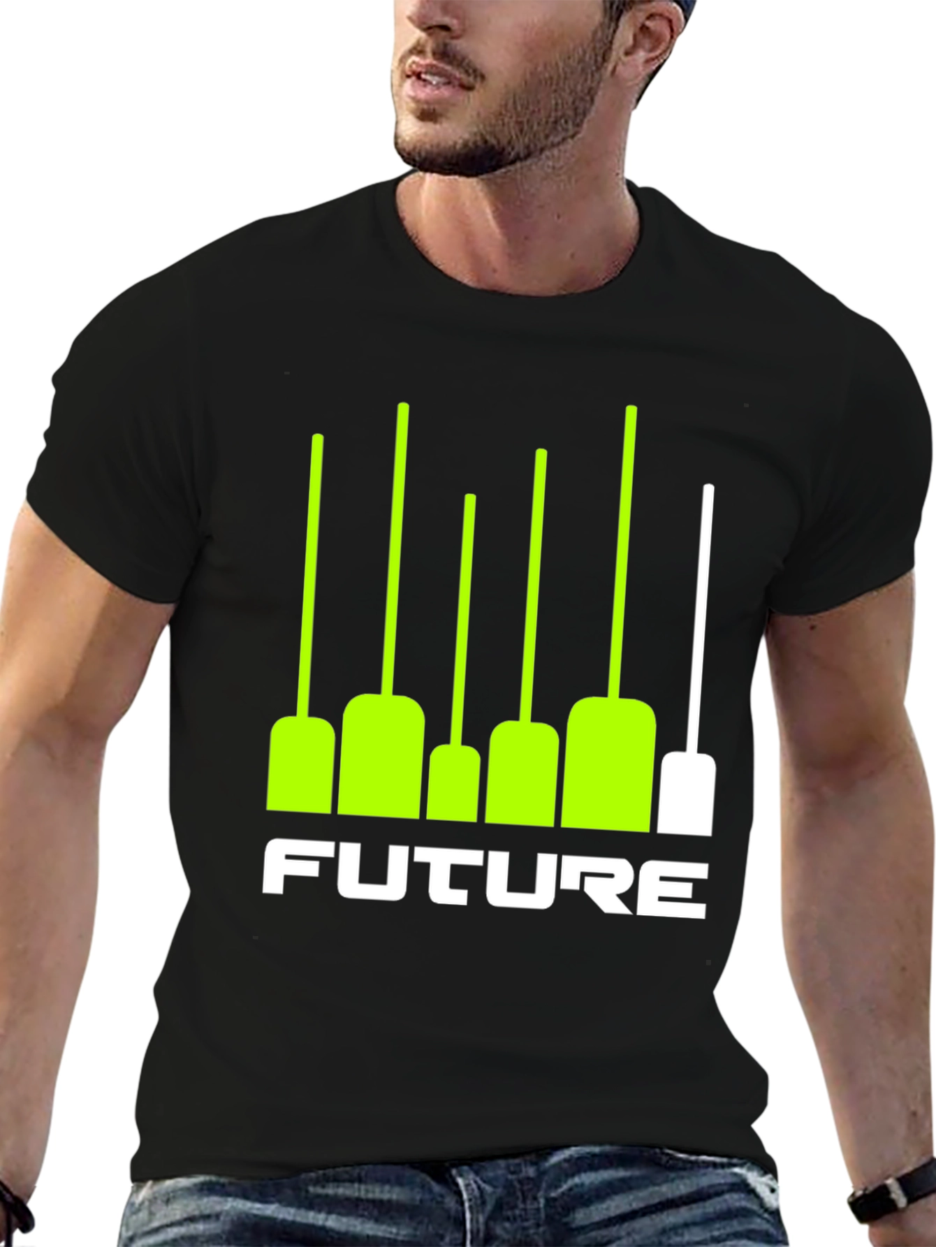 Future Graphic Tee - Black T-Shirt with Modern Design