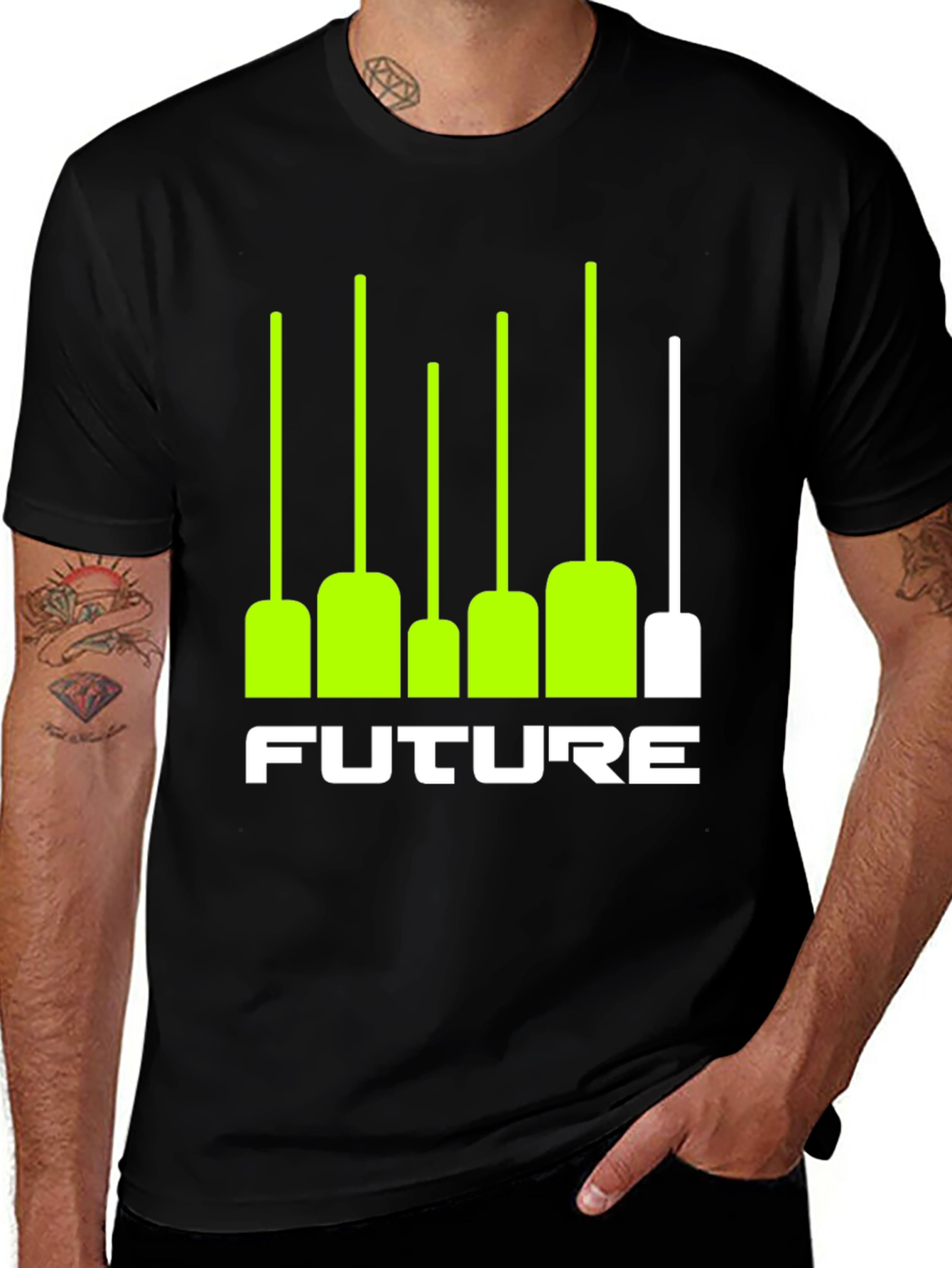 Future Graphic Tee - Black T-Shirt with Modern Design