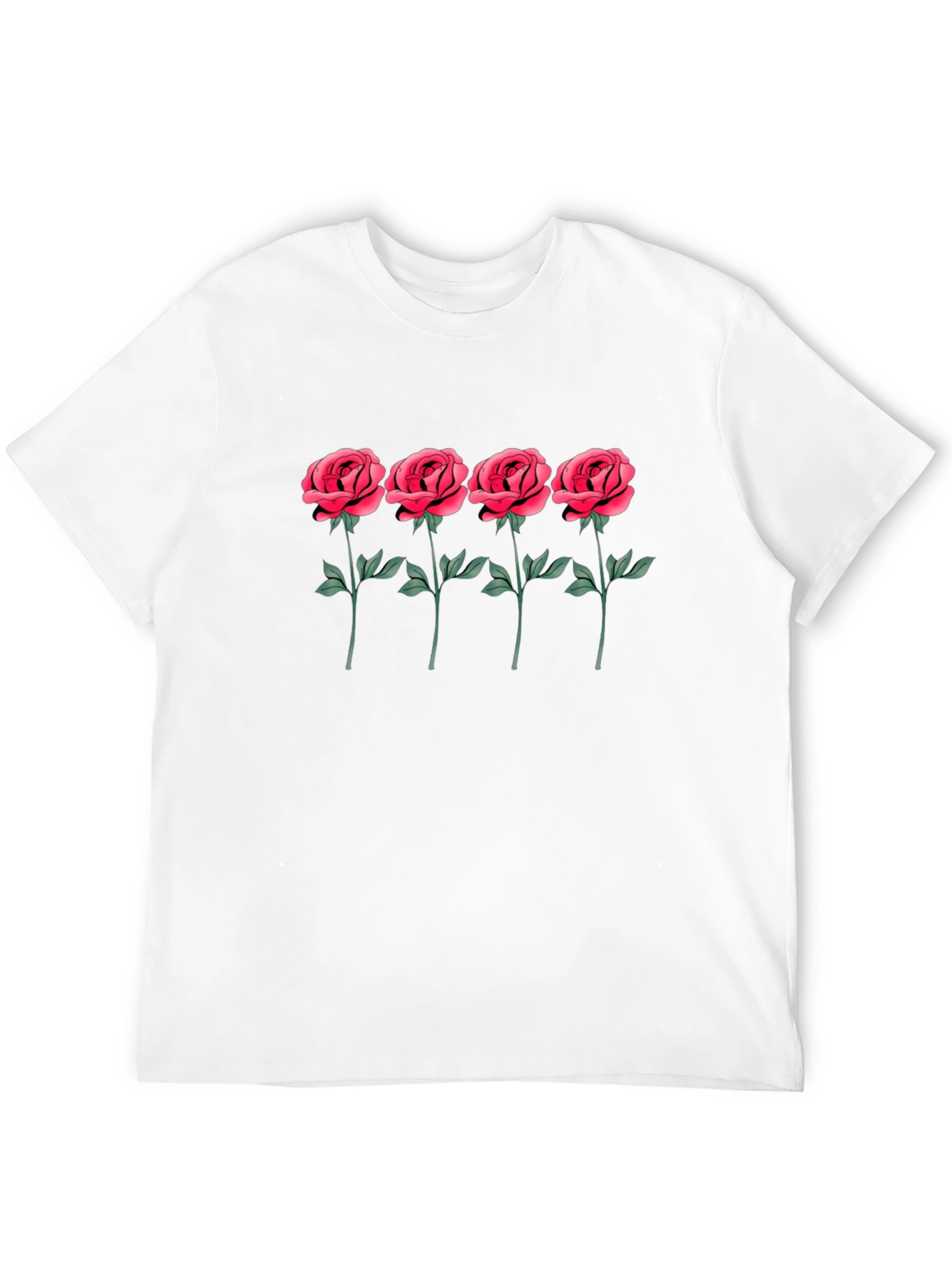 Rose Graphic Tee - Black Cotton Shirt