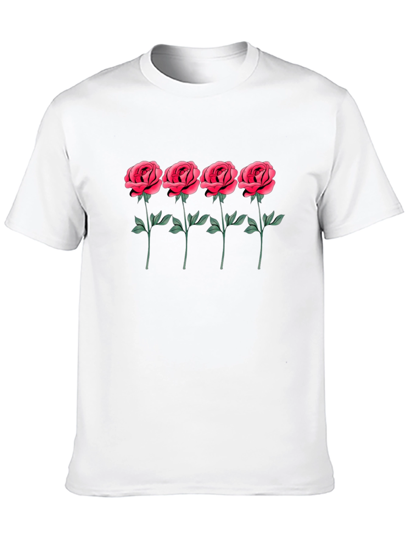 Rose Graphic Tee - Black Cotton Shirt