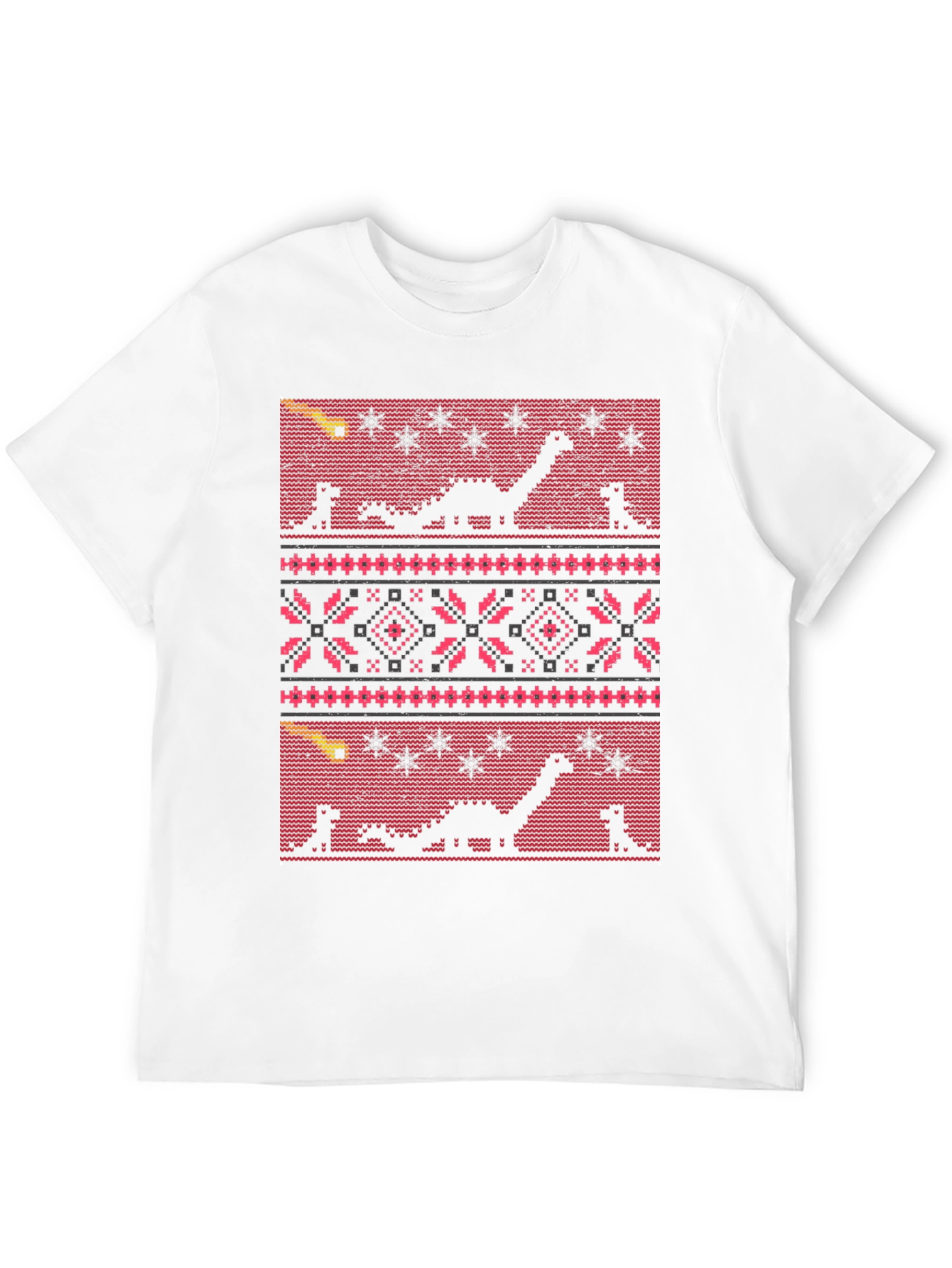 Dinosaur Meteor Ugly Christmas T-Shirt