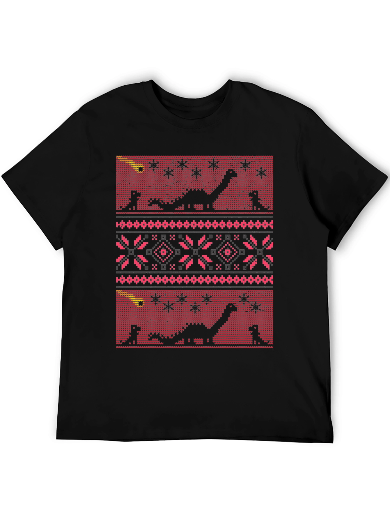 Dinosaur Meteor Ugly Christmas T-Shirt