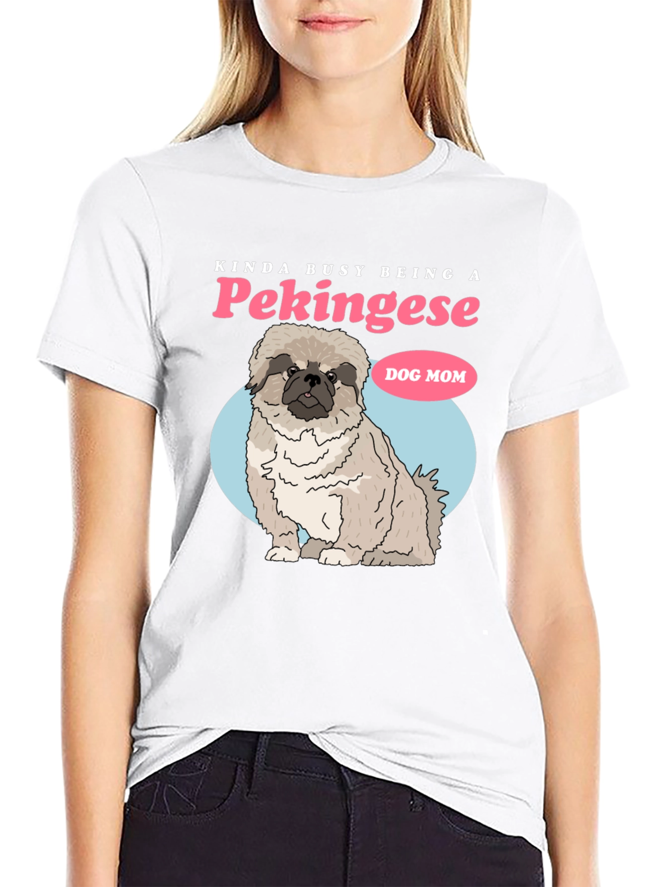 Pekinese Dog Mom Graphic T-Shirt