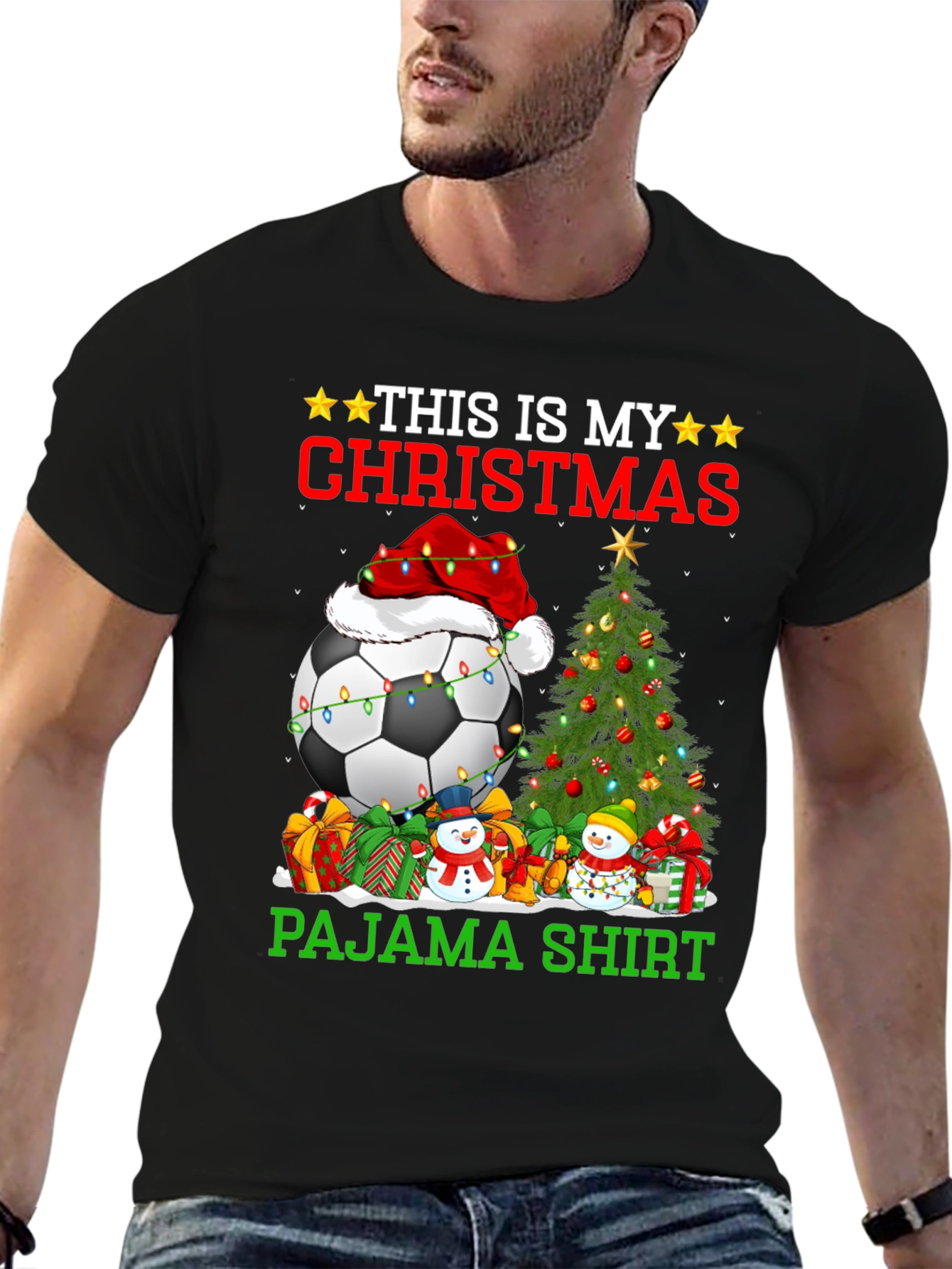 Christmas Soccer Pajama Shirt