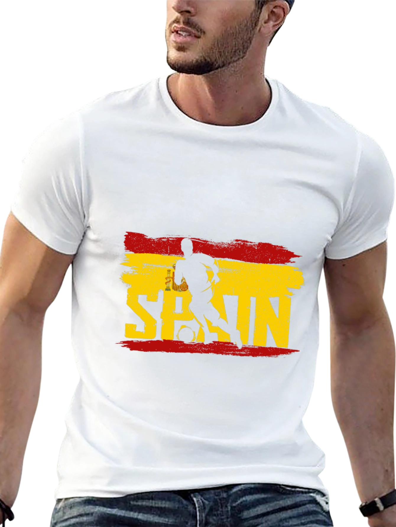 Spain Soccer Graphic T-Shirt - Black