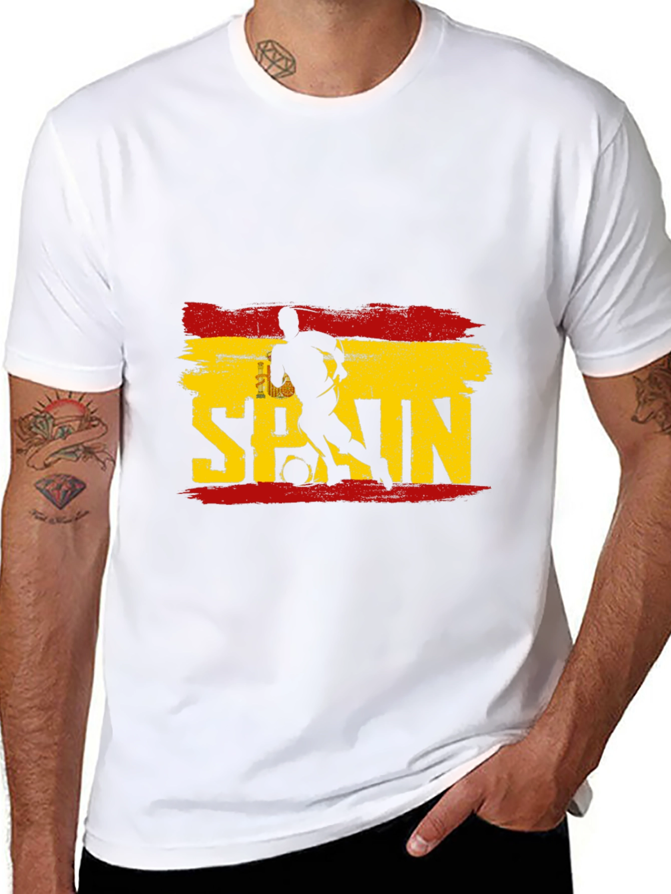 Spain Soccer Graphic T-Shirt - Black