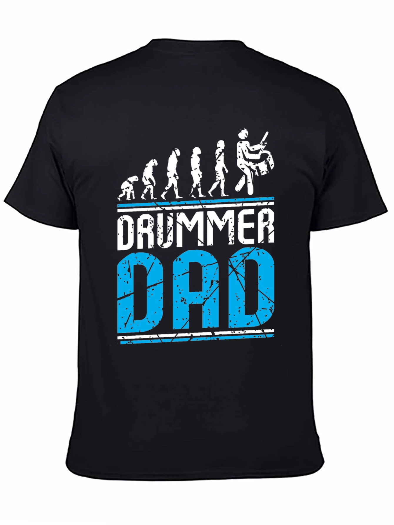 Drummer Dad Evolution Graphic Tee - Black Cotton T-Shirt