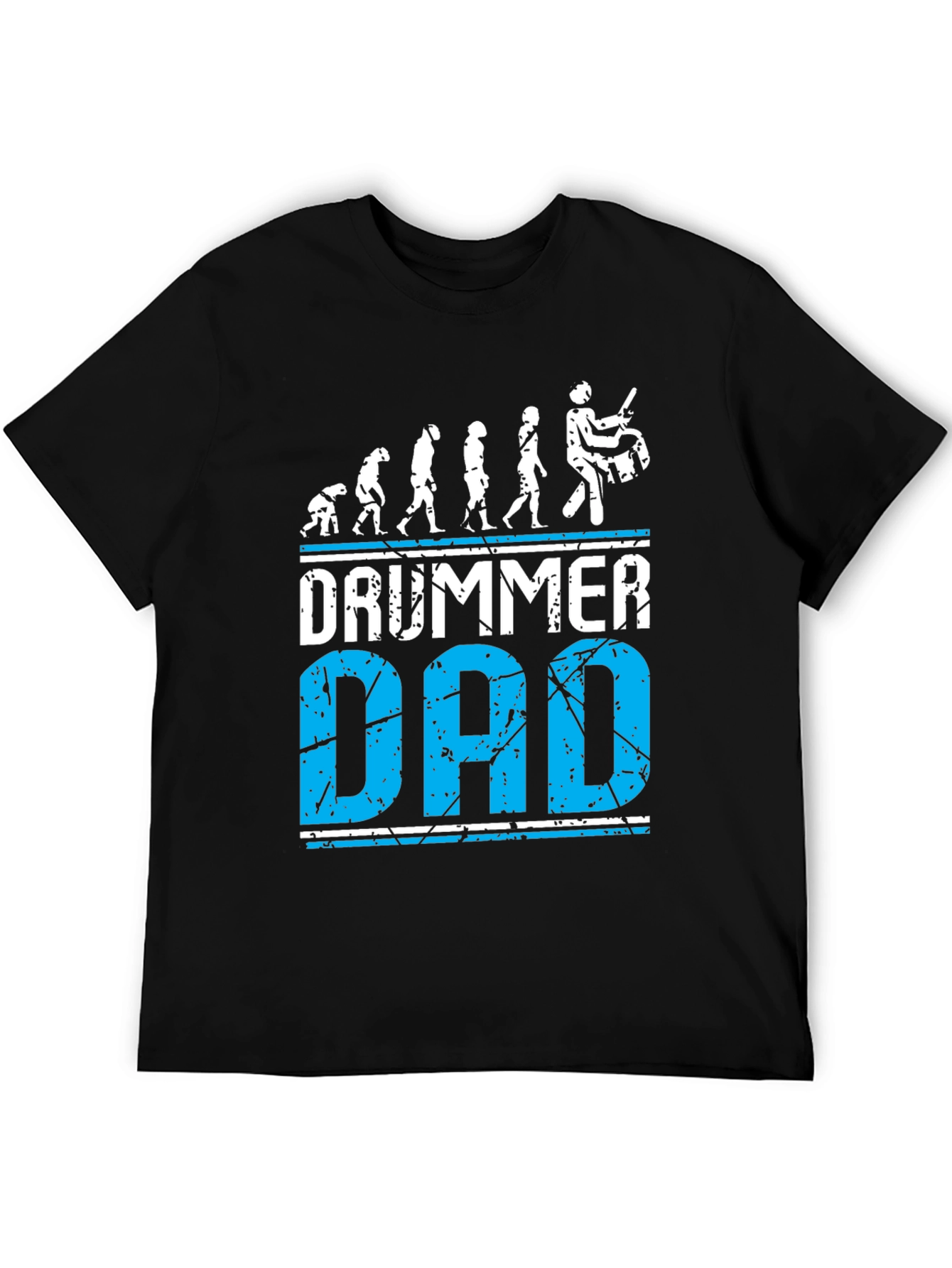 Drummer Dad Evolution Graphic Tee - Black Cotton T-Shirt