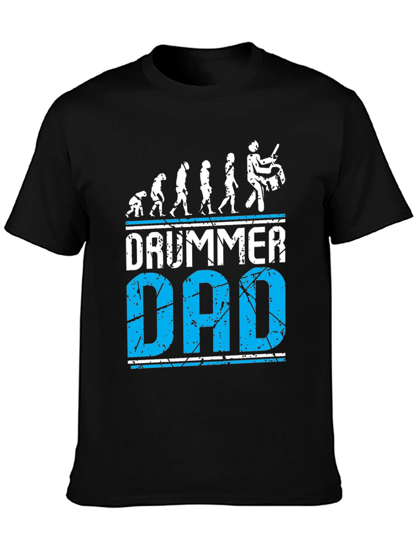 Drummer Dad Evolution Graphic Tee - Black Cotton T-Shirt
